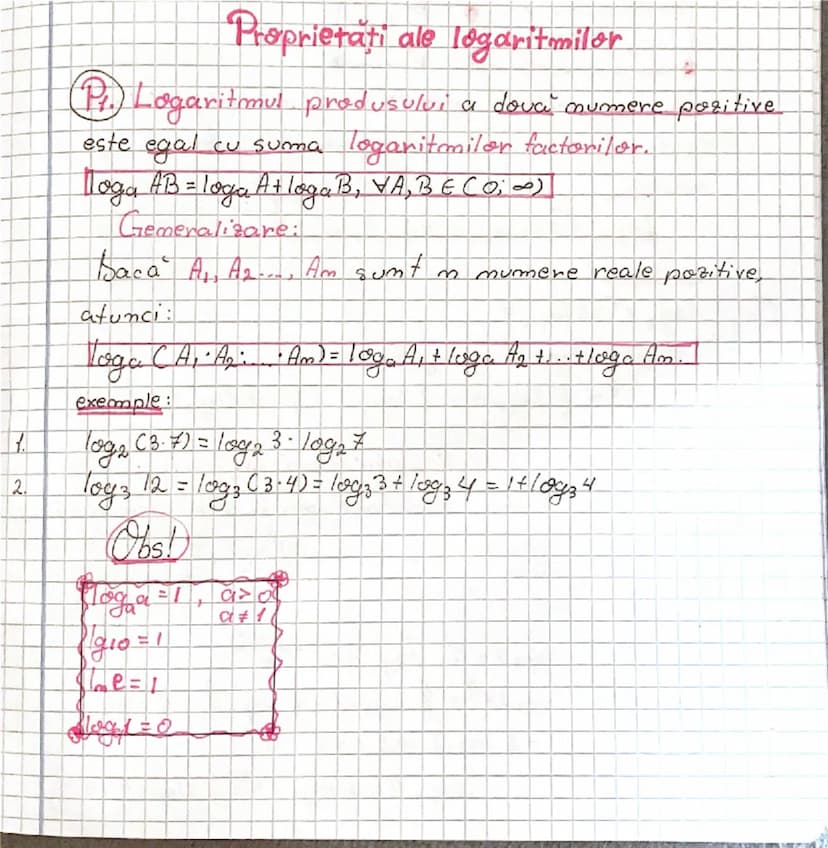 # $P_1$. Logaritmull raportului a doua numere reale pozitive este egal cu diferenta dintre $log$ numerelor respective.
$log \frac{A}{B} = lo