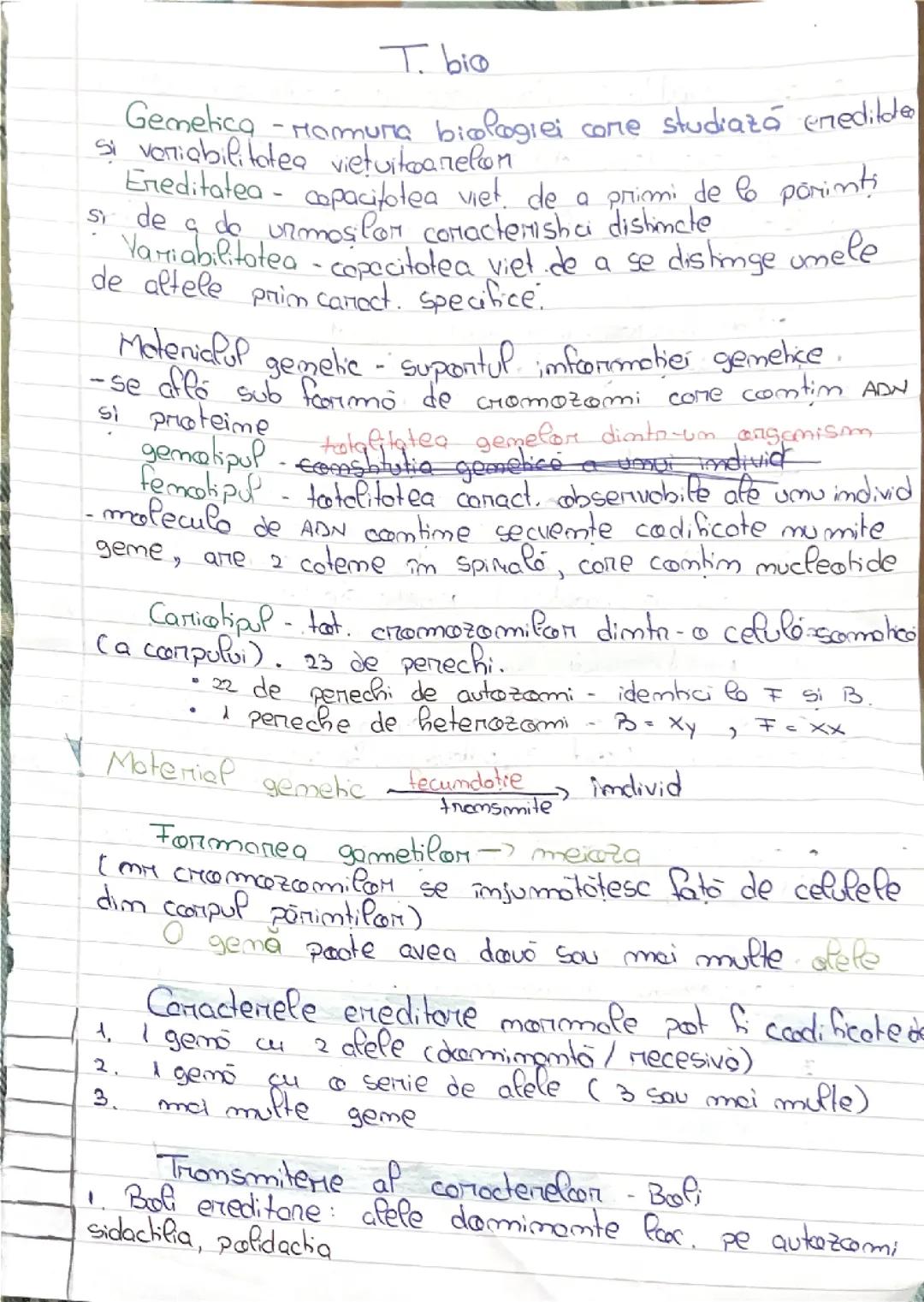 Ereditatea și variabilitatea. Materialul genetic. Genetica