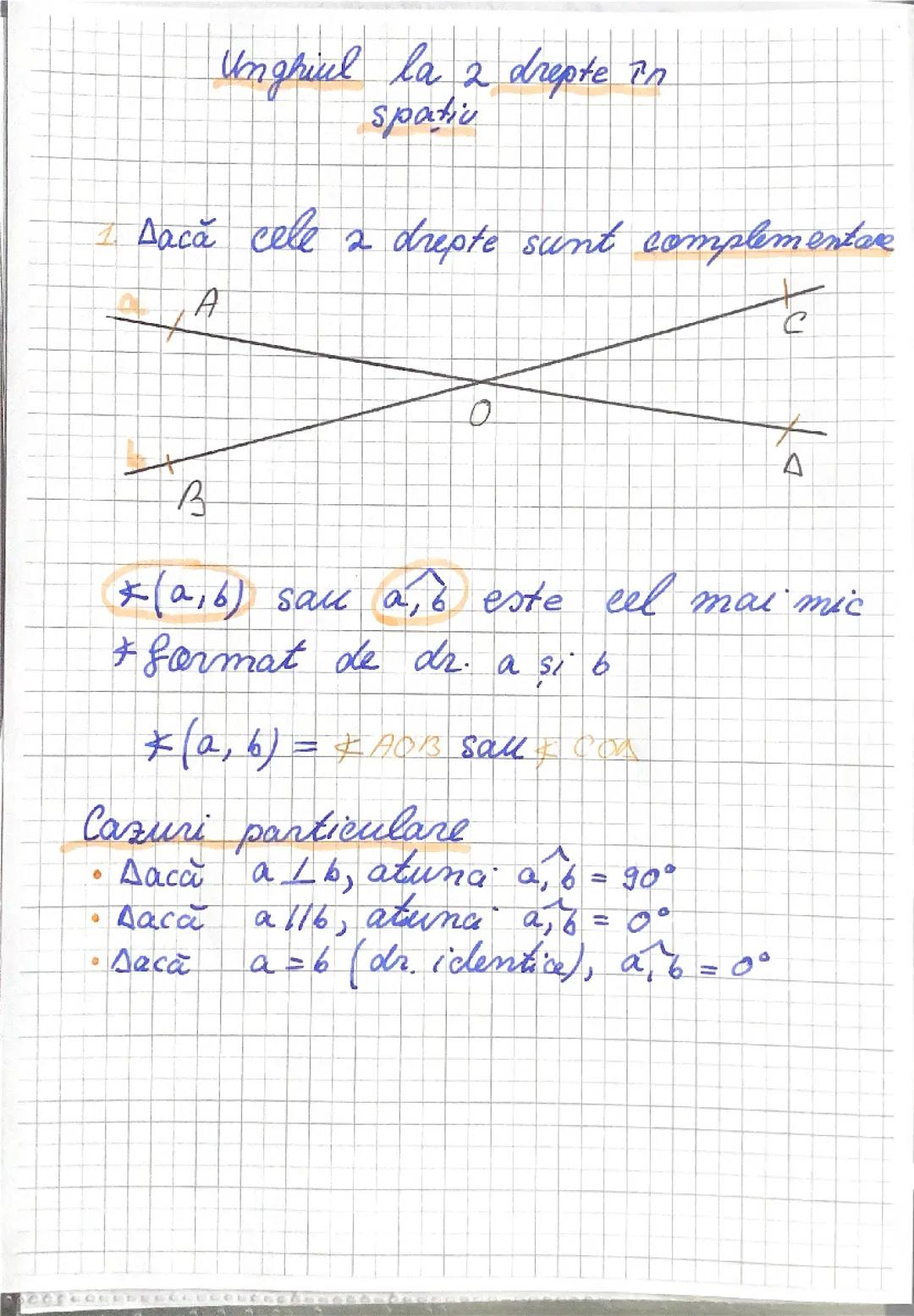 Elemente de geometrie în spațiu 