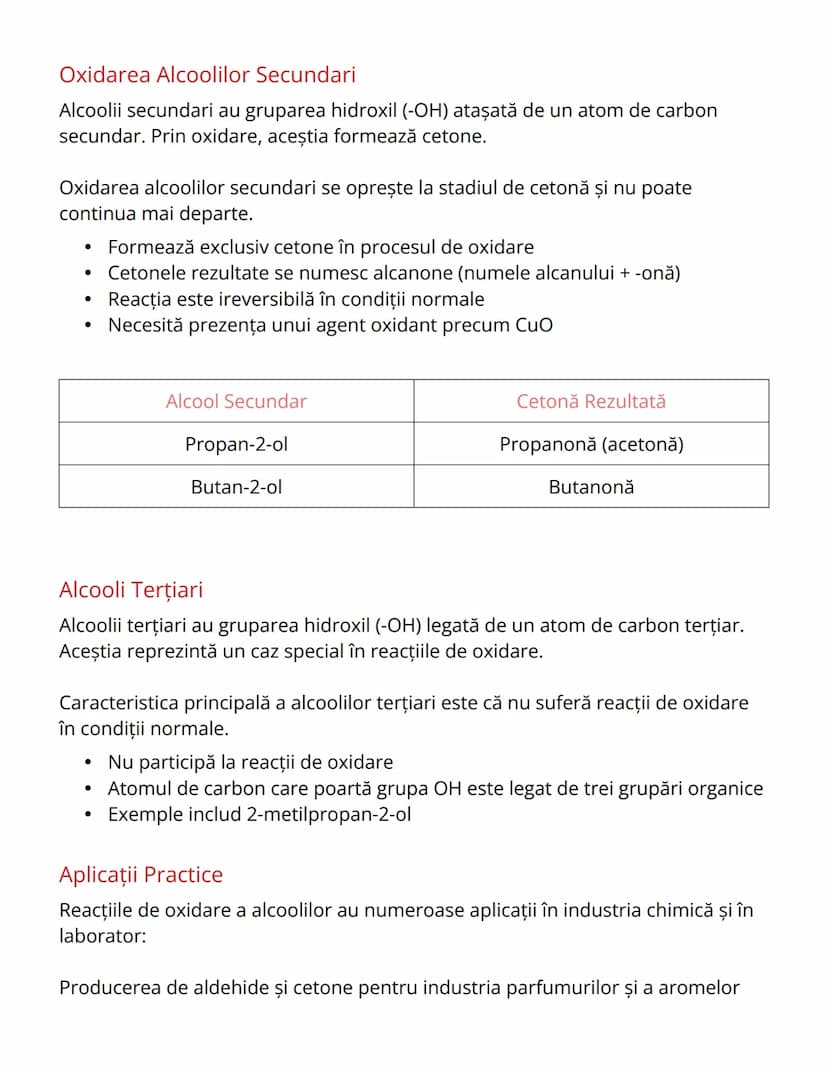 # Oxidarea Alcoolilor - Note de Studiu Chimie
Organică

Introducere în Oxidarea Alcoolilor

Oxidarea alcoolilor reprezintă o reacţie chimică