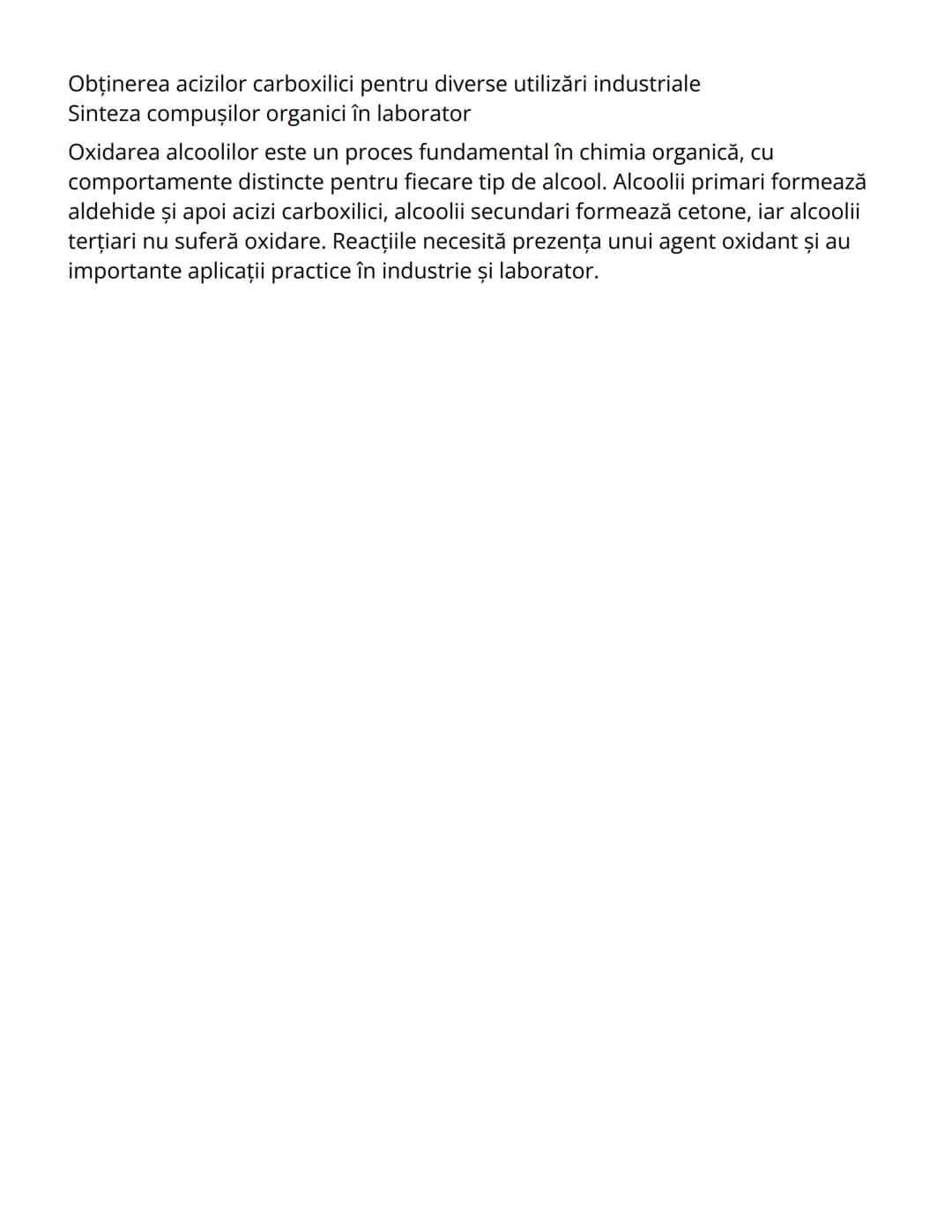 # Oxidarea Alcoolilor - Note de Studiu Chimie
Organică

Introducere în Oxidarea Alcoolilor

Oxidarea alcoolilor reprezintă o reacţie chimică