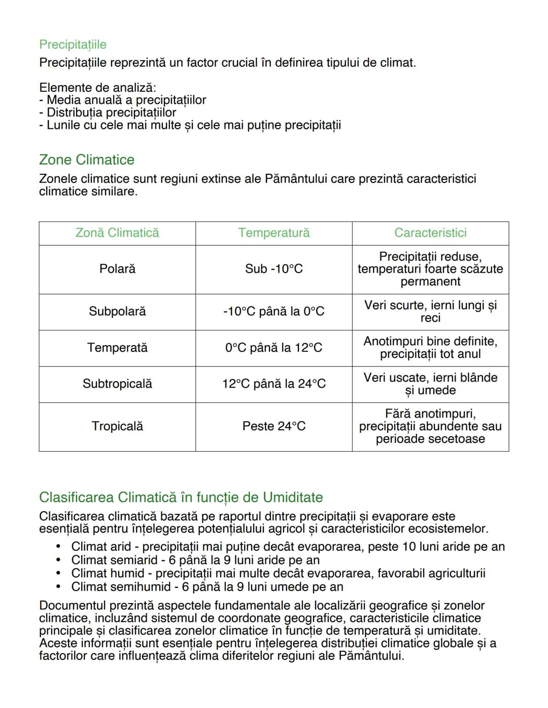# Localizare și Zone Climatice - Note de Studiu
Geografie

# Elemente de Localizare Geografică
Localizarea geografică reprezintă poziționare