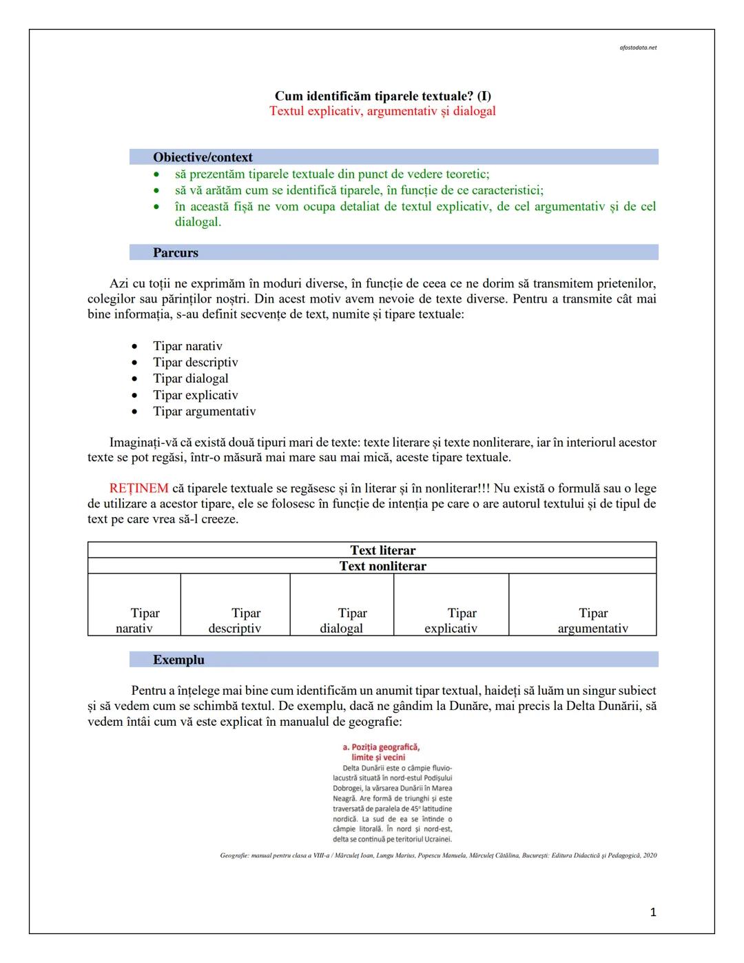 ofostodata.net

# Cum identificăm tiparele textuale? (I)
Textul explicativ, argumentativ şi dialogal

## Obiective/context

*   să prezentăm