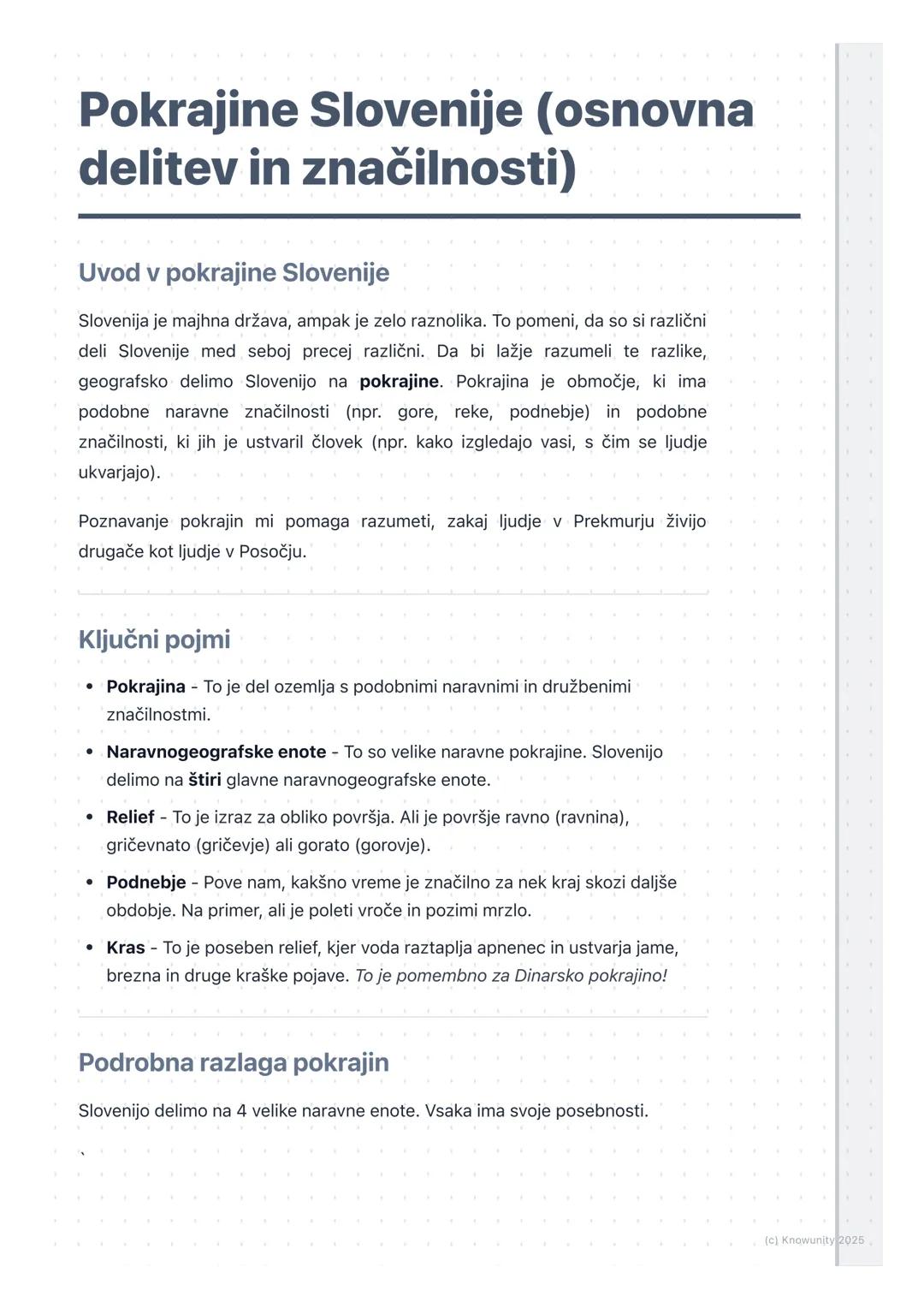 # Pokrajine Slovenije (osnovna
delitev in značilnosti)

Uvod v pokrajine Slovenije

Slovenija je majhna država, ampak je zelo raznolika. To 