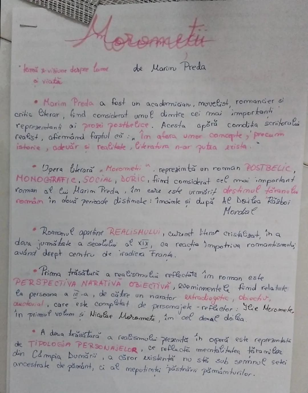 # Morometiü

*tema z viziune despre lume
viată
de Marin Preda

• Marim Preda a fost un academician, movelist, romancier si
critic literar, f