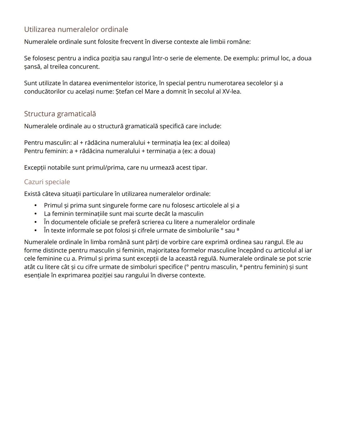 # Numeralele ordinale în limba română

Introducere în numerale ordinale
Numeralele ordinale sunt cuvinte care exprimă ordinea sau poziția ob
