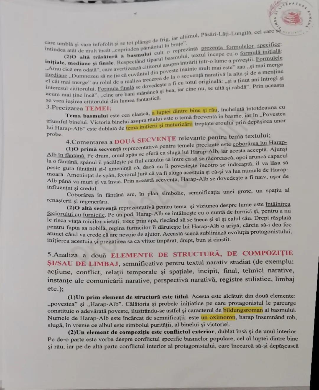 LITERATURA
2
Personajele basmului
vestea lui Harap-2

Povestea lui Harap-Alb
-particularități de construcție a basmului-

1. INTRODUCERE-SIT