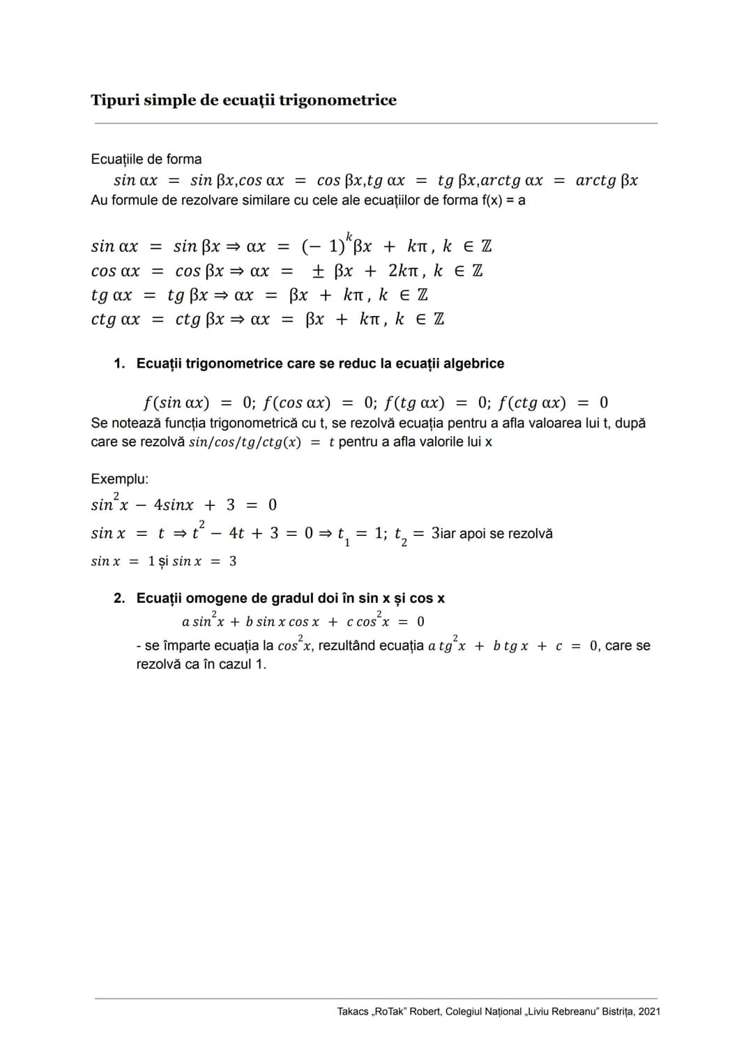 # Ecuații și Inecuații

În matematică, o ecuație este o propoziție matematică ce afirmă că două expresii
matematice sunt egale doar pentru a