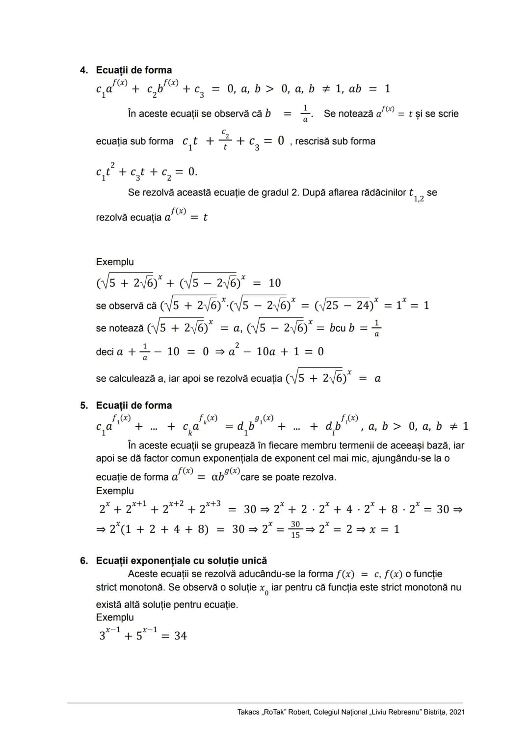 # Ecuații și Inecuații

În matematică, o ecuație este o propoziție matematică ce afirmă că două expresii
matematice sunt egale doar pentru a