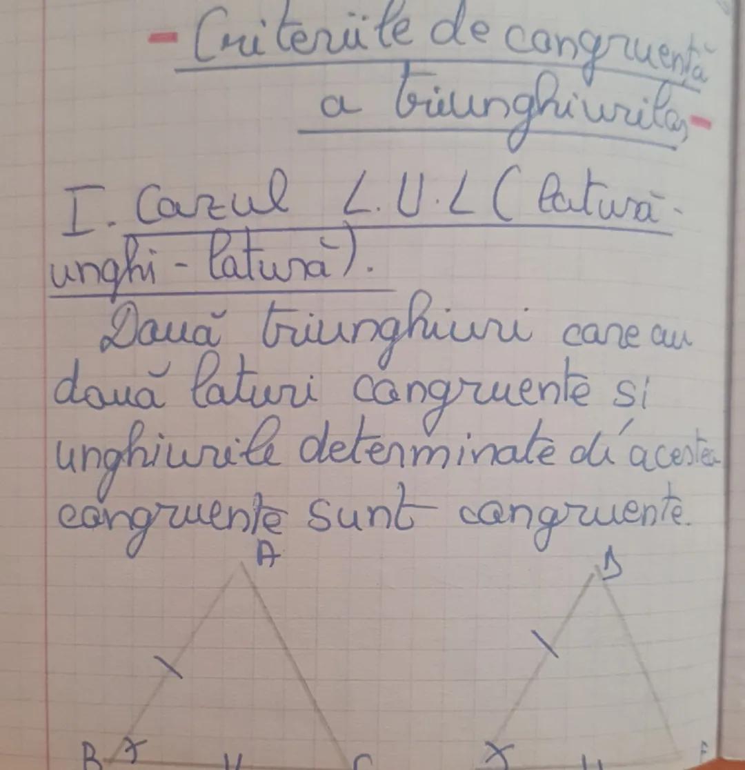 Inegalitate între
elementele triunghiului
• In orice triunghi la latura
mai mare se opune unghicel
mare
mai
• I'm orice triunghi la unghiul
