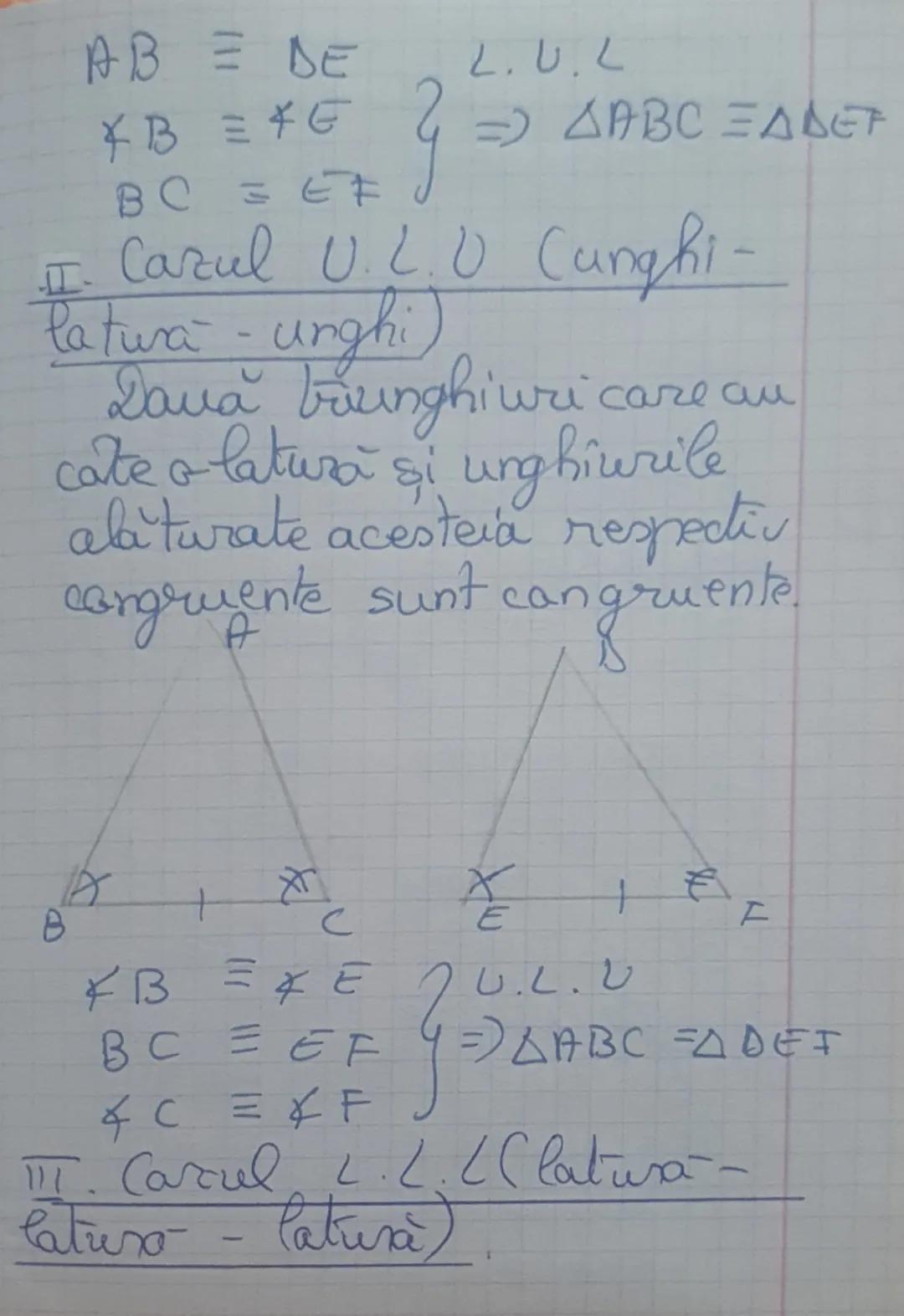 Inegalitate între
elementele triunghiului
• In orice triunghi la latura
mai mare se opune unghicel
mare
mai
• I'm orice triunghi la unghiul
