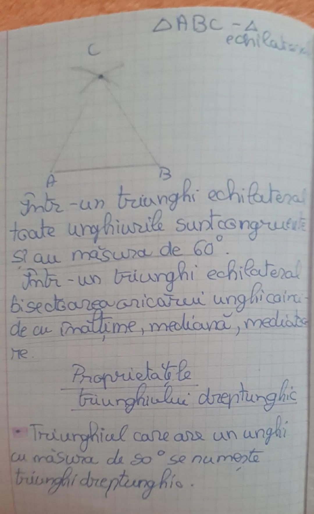 Inegalitate între
elementele triunghiului
• In orice triunghi la latura
mai mare se opune unghicel
mare
mai
• I'm orice triunghi la unghiul
