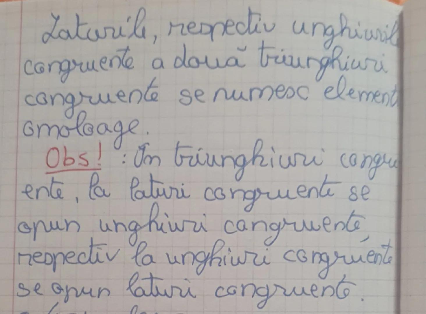 Inegalitate între
elementele triunghiului
• In orice triunghi la latura
mai mare se opune unghicel
mare
mai
• I'm orice triunghi la unghiul
