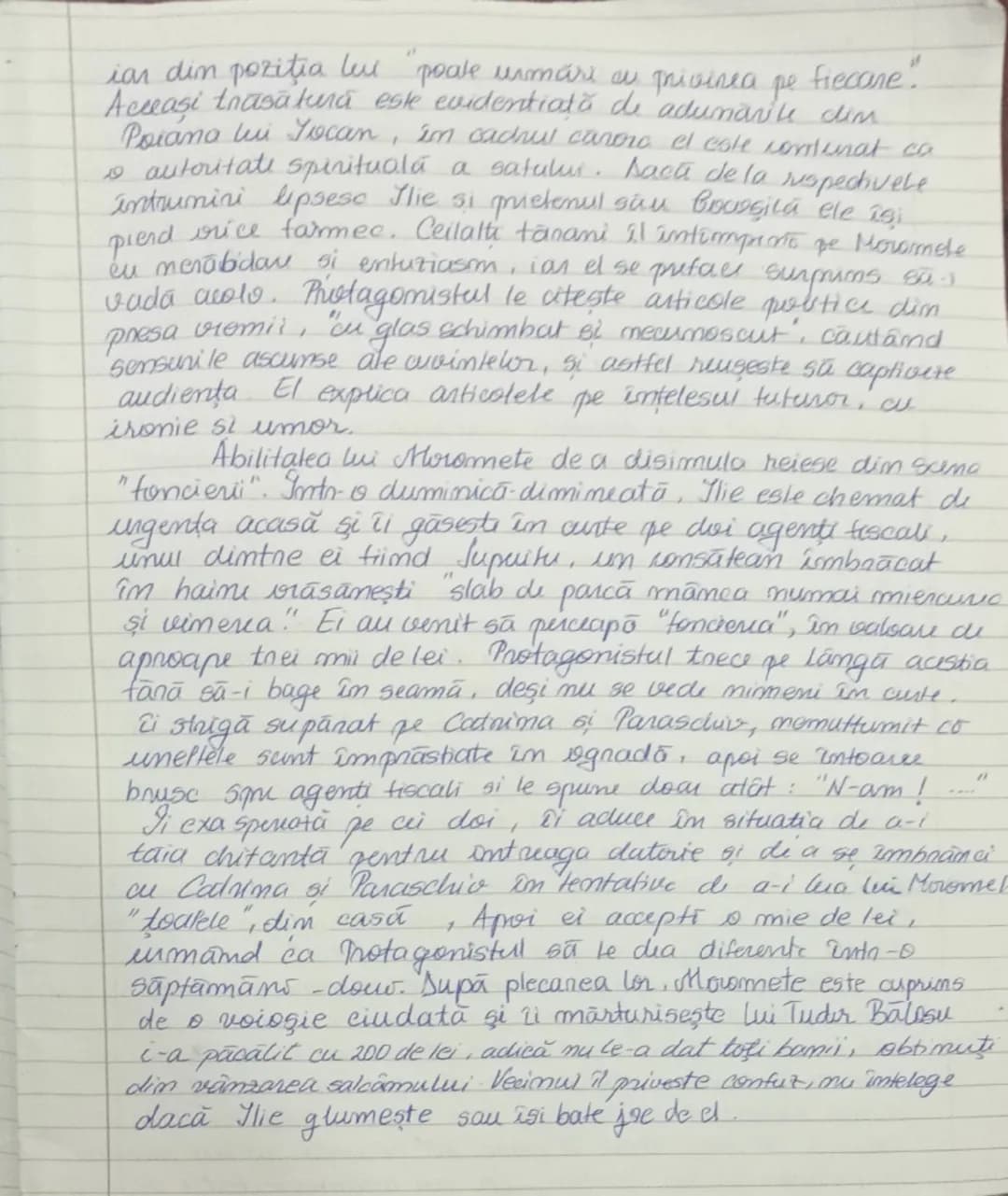 # CARACTERIZAREA LUI ILIE
MOROMETE

Ilie Moromete, protagonistul romanului semnat de
Marin Preda, după mărturiile autorului, eroul preferat 