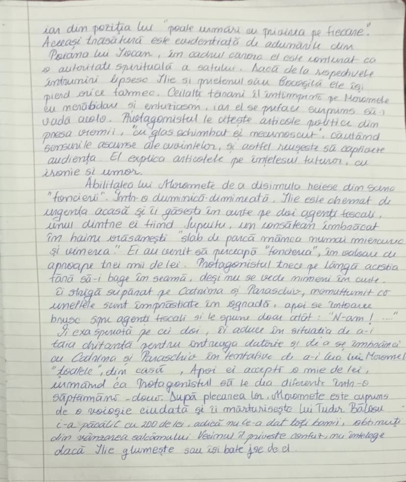 # CARACTERIZAREA LUI ILIE
MOROMETE

Ilie Moromete, protagonistul romanului semnat de
Marin Preda, după mărturiile autorului, eroul preferat 