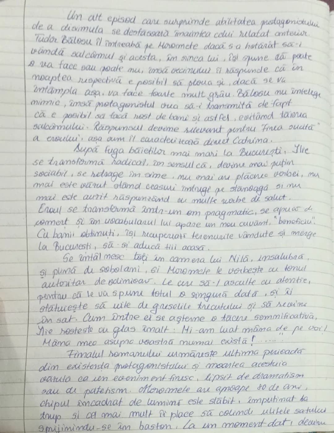 # CARACTERIZAREA LUI ILIE
MOROMETE

Ilie Moromete, protagonistul romanului semnat de
Marin Preda, după mărturiile autorului, eroul preferat 