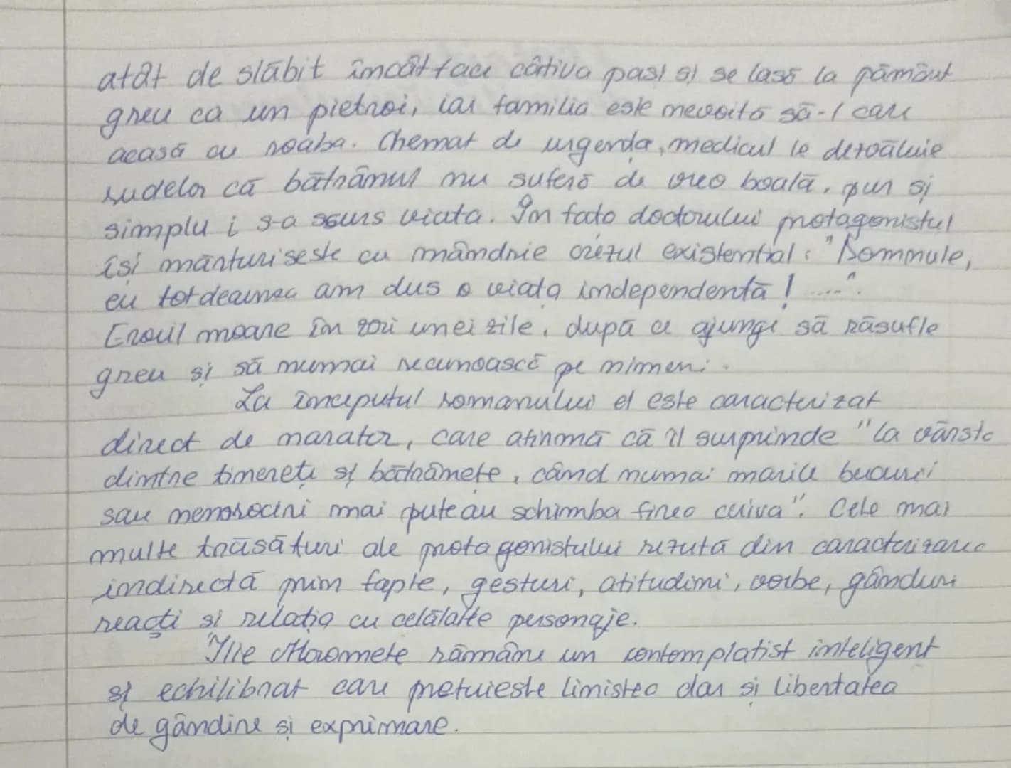 # CARACTERIZAREA LUI ILIE
MOROMETE

Ilie Moromete, protagonistul romanului semnat de
Marin Preda, după mărturiile autorului, eroul preferat 