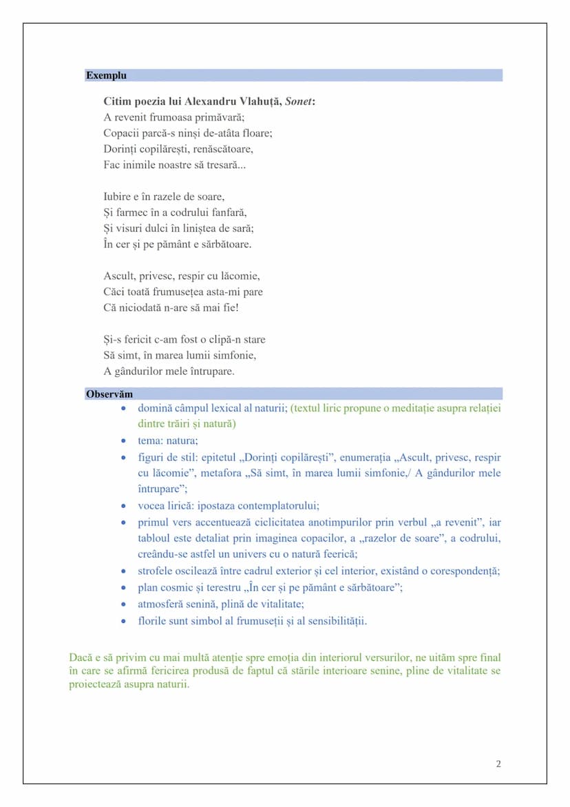 Pentru prezentarea emoției transpuse în textul liric vei răspunde la următoarele
întrebări:
• Ce emoție este suprinsă în text?
• Prin ce cuv