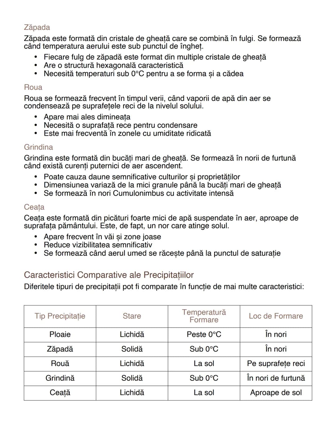 # Precipitaţiile: Formarea și Tipurile

# Formarea Precipitaţiilor
Precipitaţiile se formează printr-un proces natural în atmosferă. Aerul c