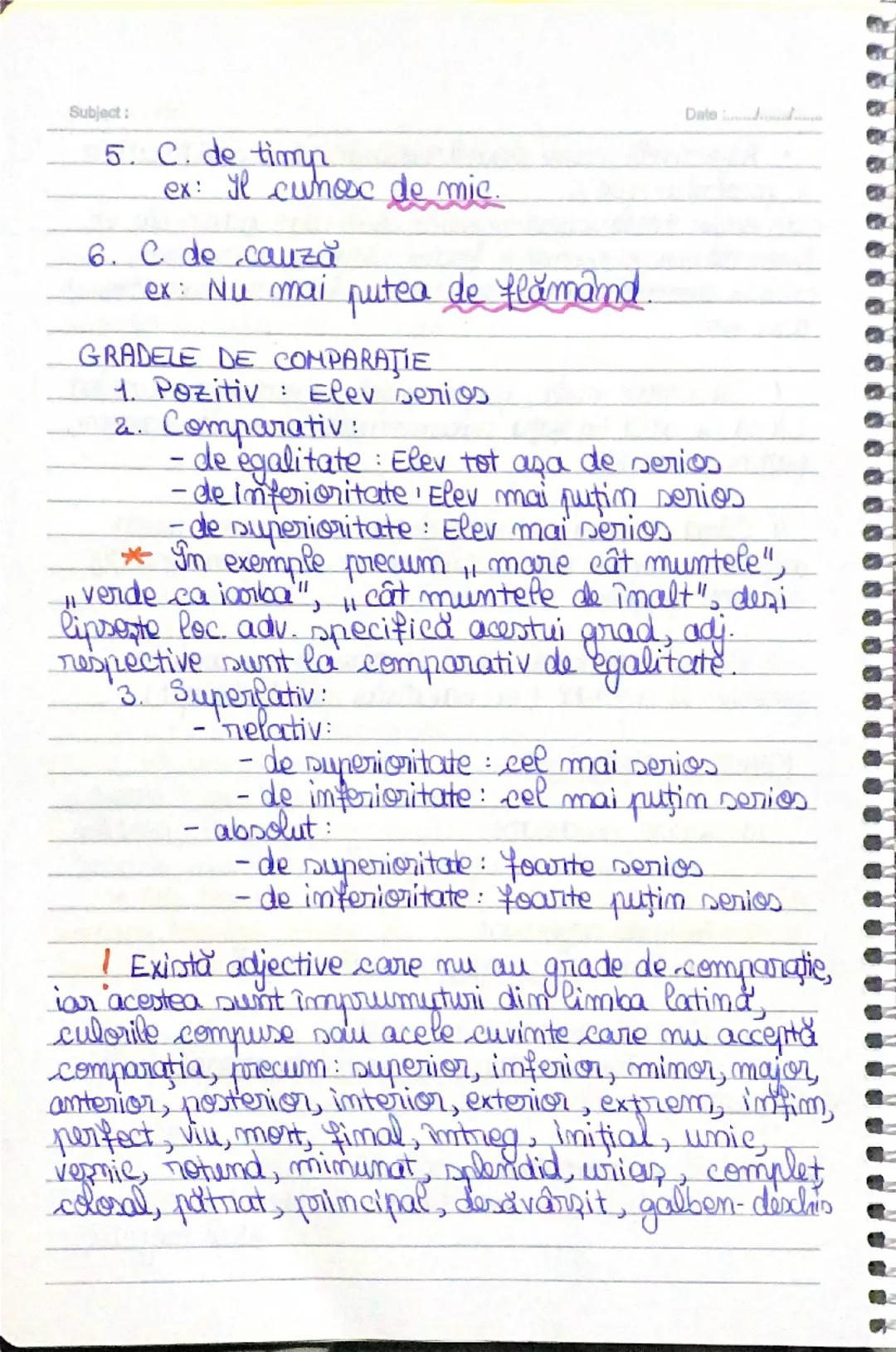 Subject:

ADJECTIVUL

Dated

=
partea de vb. flexibila care exprimă o însuşine
sau o calitate a unui obiect denumit de substantivul
determin