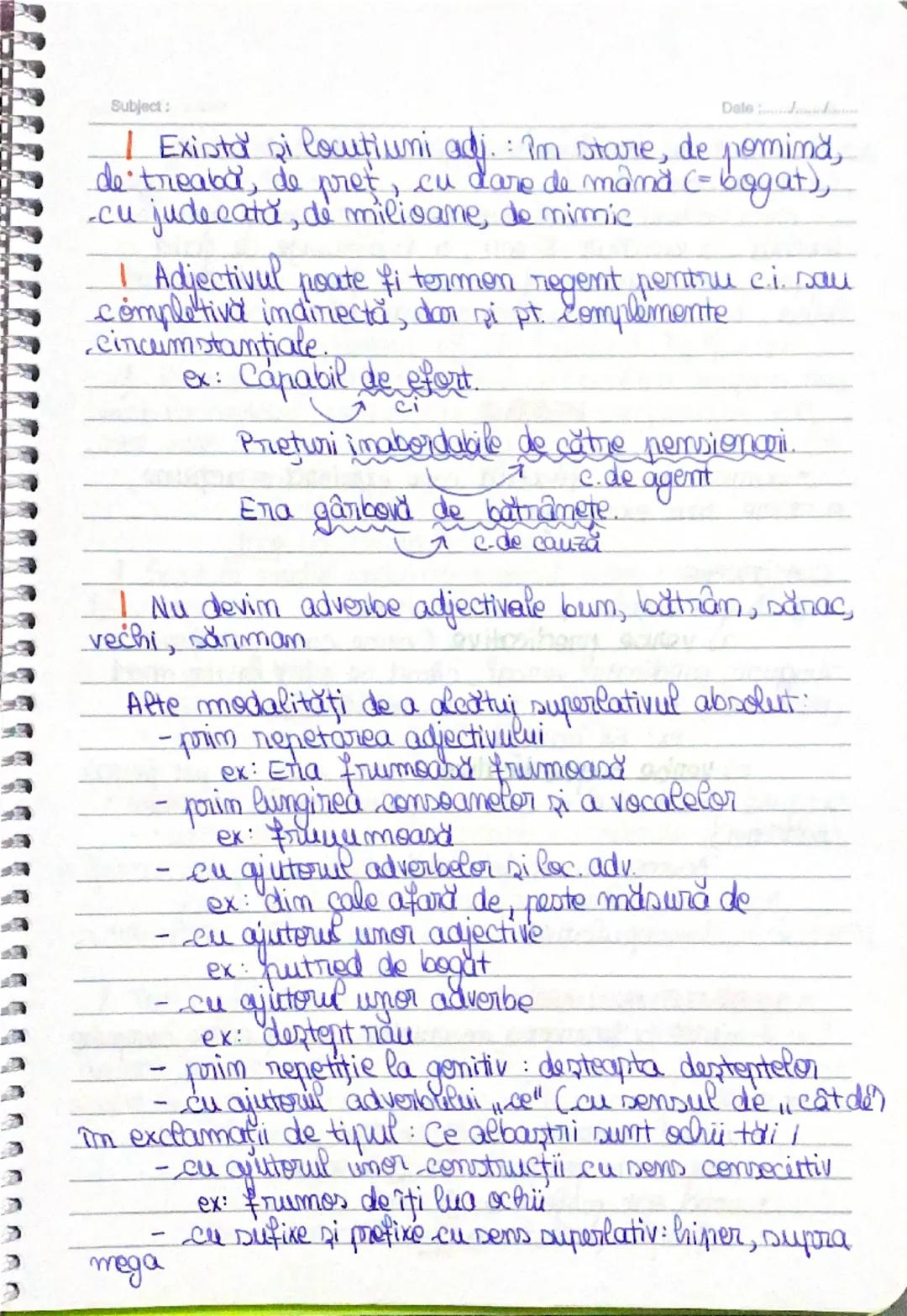 Subject:

ADJECTIVUL

Dated

=
partea de vb. flexibila care exprimă o însuşine
sau o calitate a unui obiect denumit de substantivul
determin