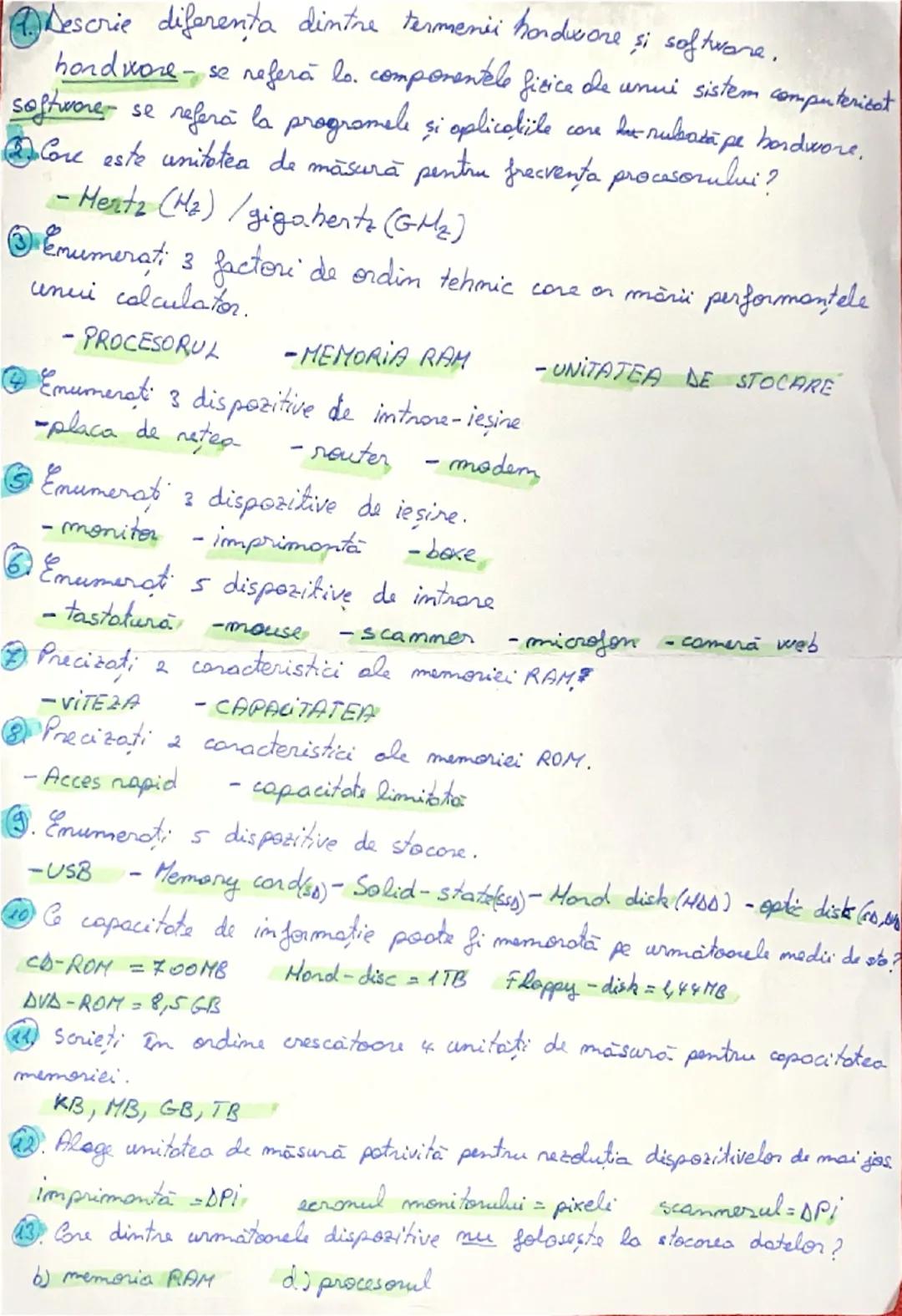 --- OCR Start ---
Descrie diferenta dintre termenii hondurane și software,
hardware- se referă lo. componentele fisica de unui sistem comput