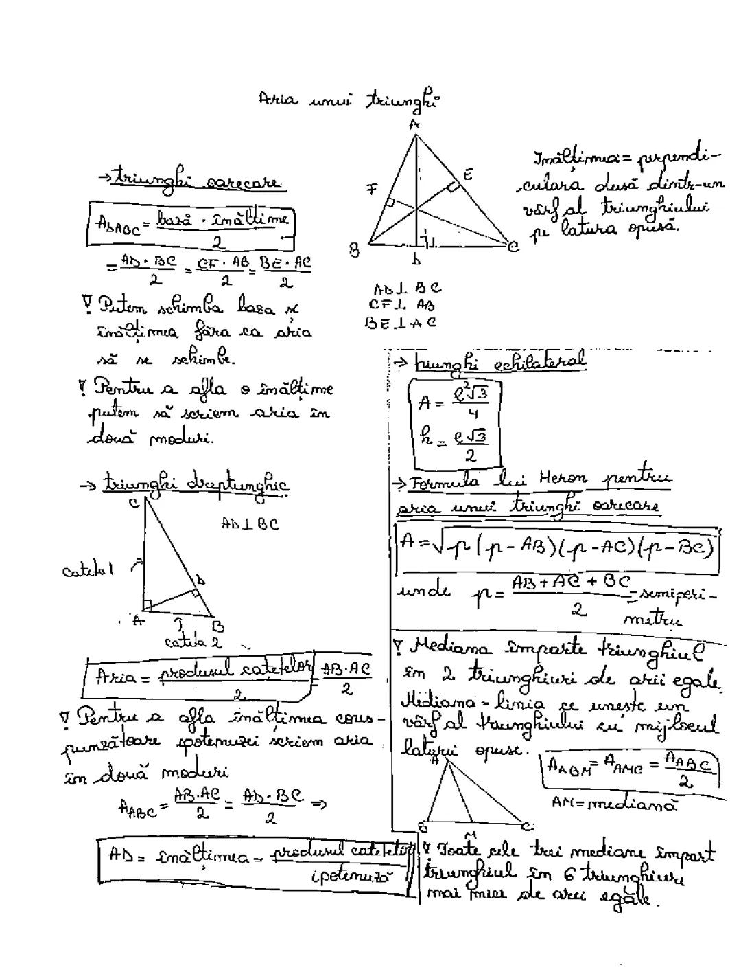 Aria unui triunghi - Aria unui patrulater
