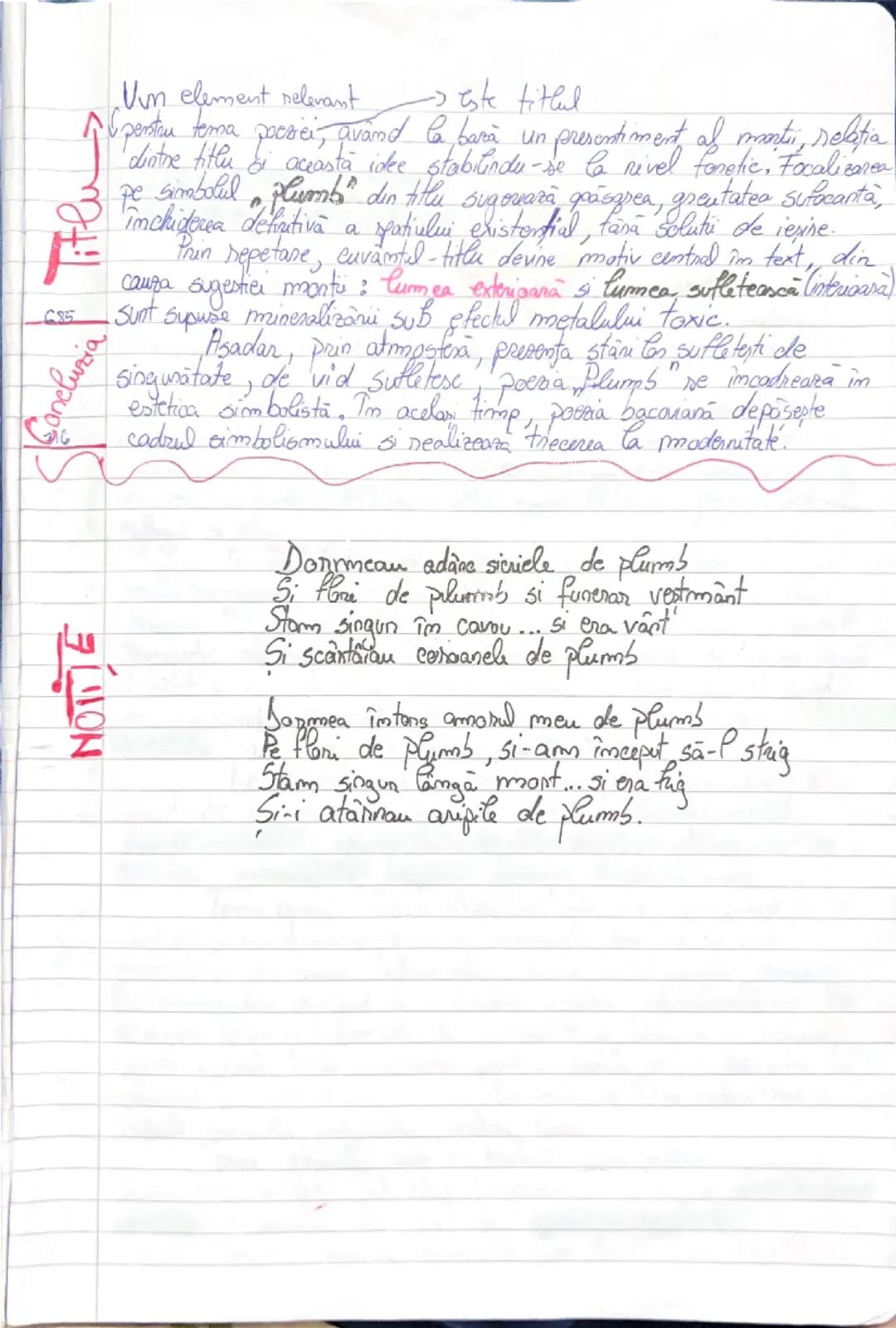 # Plumb

Eseu despre particularitățile de George Bacovia
unui text poetic simbolist
~1916~

Poezia simbolista "Plumb" scrisă de George Bacov