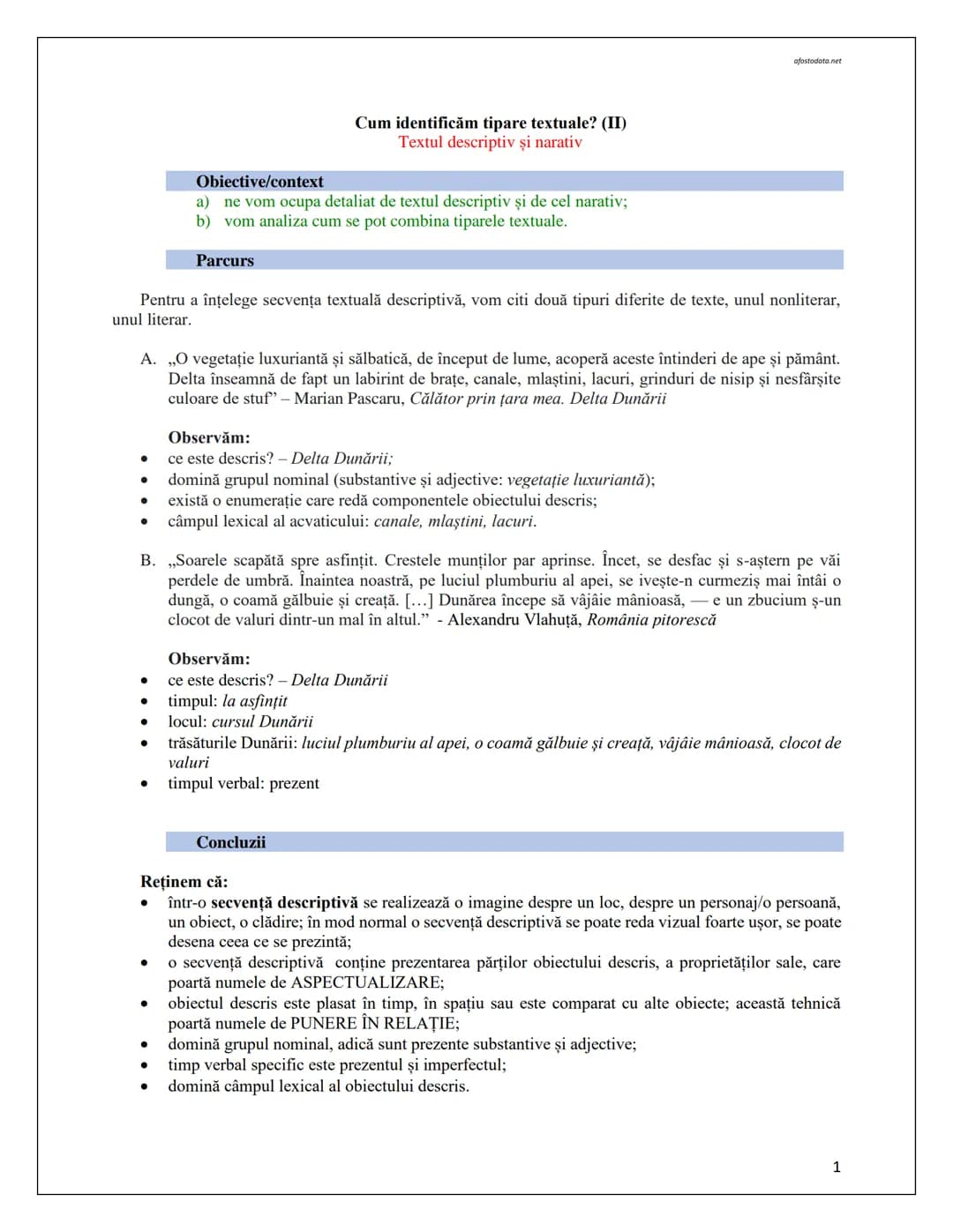 --- OCR Start ---
ofostodata.net
Ultimul tip de text pe care îl mai avem de discutat este cel narativ, unde Delta Dunării va fi doar un
cont