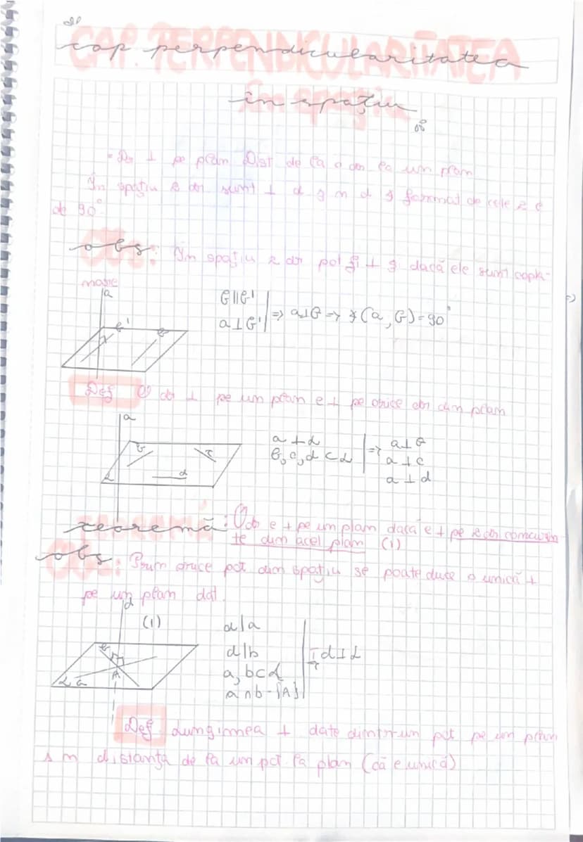 --- OCR Start ---
080
cap perpendicularitatea
în spaţium
20
pe plan Dist de la o vos ea un prom.
In spatiu to don sunt I djmd 3 faxmat de re