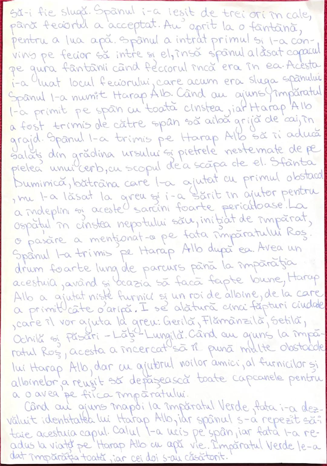 # Harap Alb

de Ion Creangă

Un crai avea trei feciori, iar fratele craiului,
Verde - Împărat, avea trei fete. Împăratul Verde
i-a scris cra