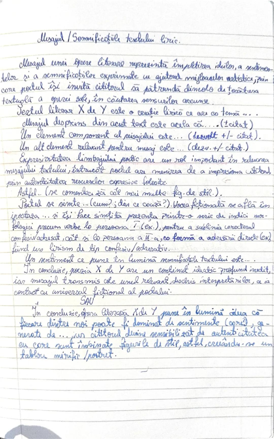 2. Textul liric
Definitis: Textul literar în care viziunea unui autor asupra temelor
abordate este prezentată prin intermediul vocii poetice