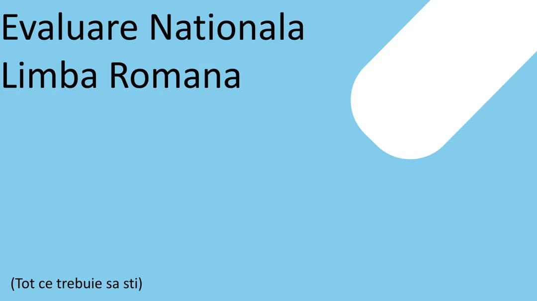 Evaluare Nationala lb Romana