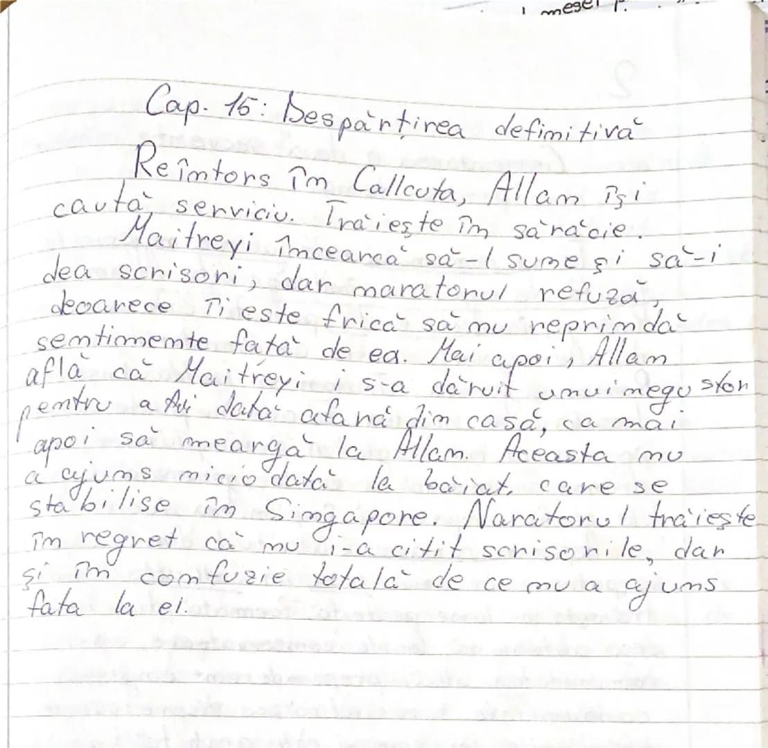 --- OCR Start ---
Allam
se
Maitreyi
Mircea Eliade
- rezumat pe capitole-
22.01.202.
Cap. 1. Întâlnirea cu Maitreyi
O
pare
fata i
El Ti
despr