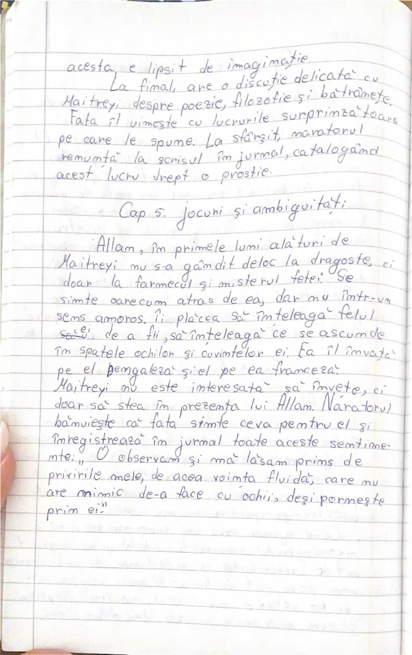 --- OCR Start ---
Allam
se
Maitreyi
Mircea Eliade
- rezumat pe capitole-
22.01.202.
Cap. 1. Întâlnirea cu Maitreyi
O
pare
fata i
El Ti
despr