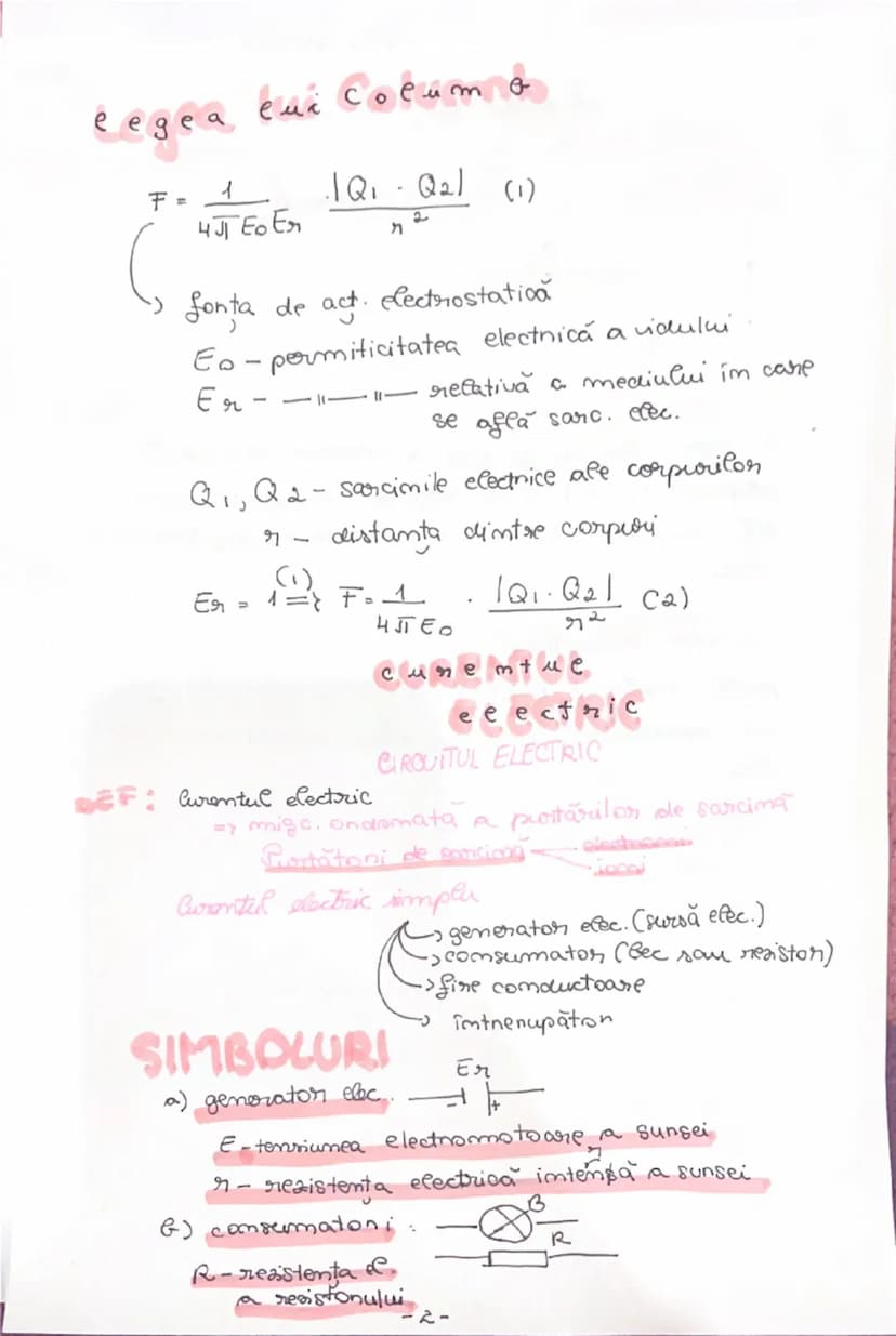 --- OCR Start ---
Q_{1}
T
r
Legea cuc
cocame
Q_{2}
Def. Câmpul electrostatic
repr. forma de exst. a materiei din jurul
corpurilor electrizat