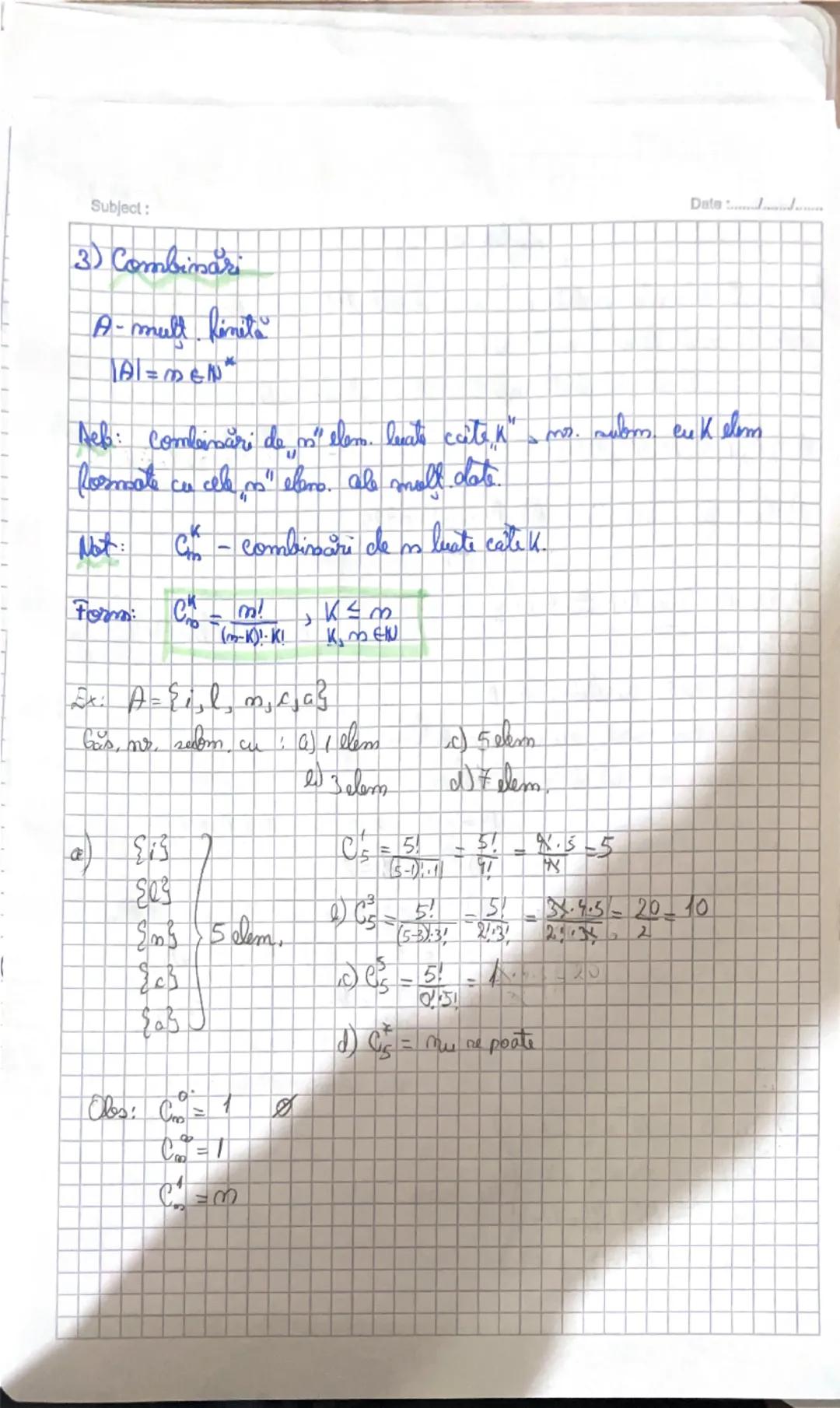 # Subject :

# Date :

1) $m = 3$
$P_m = 3! = 1.2.3 = 6$

3) $C = \{x \in \mathbb{N} / \frac{5}{a+1} \in \mathbb{N}\}$

a) $0+1 \in D_5 = \{