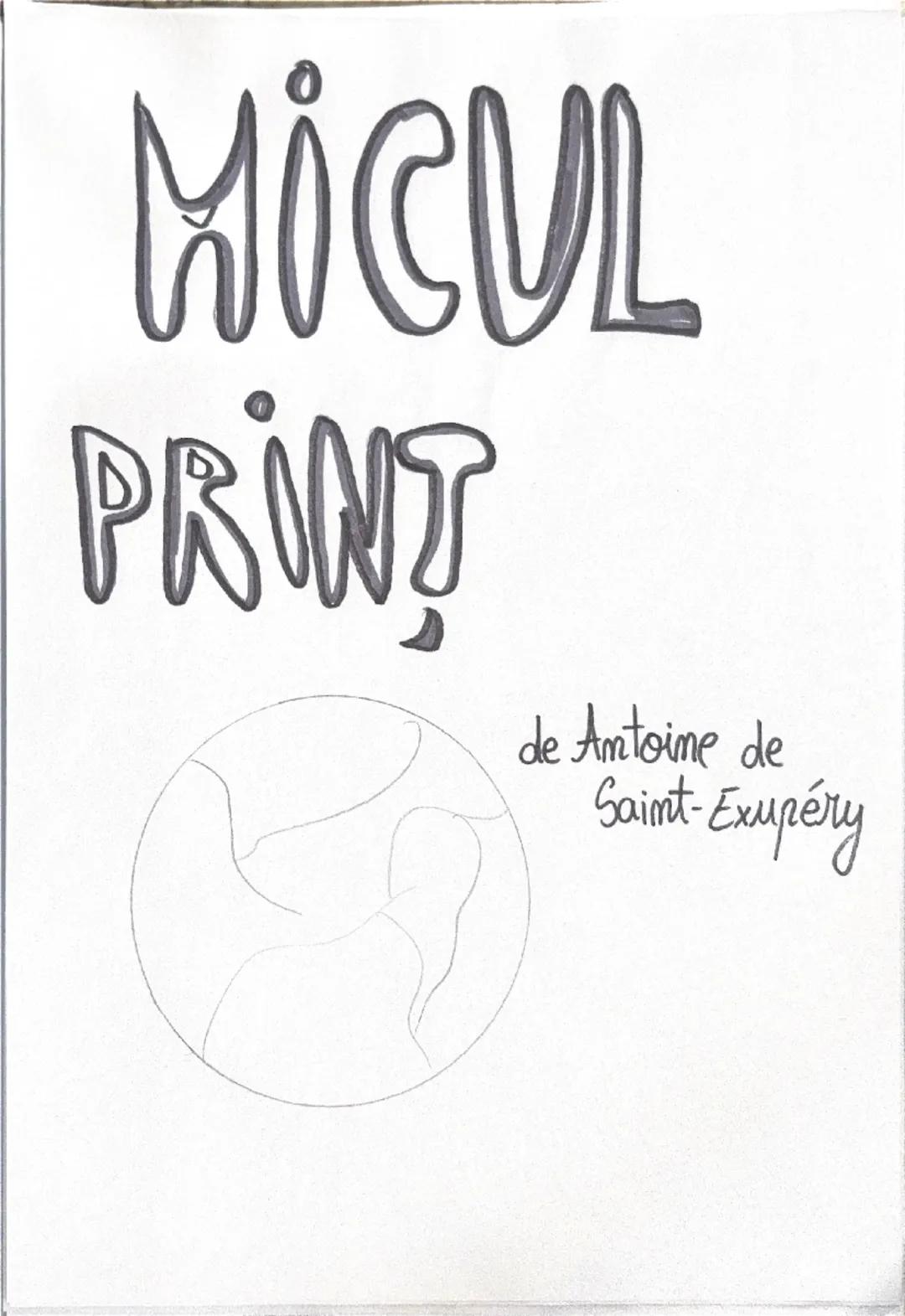 # MICUL

# PRINT

de Antoine de
Saint-Exupéry * Personaje N
* Micul Print
* vulpea
*Naratorul
*Sorrele
* Arborele Baobab
* Regele
*Betivul
*