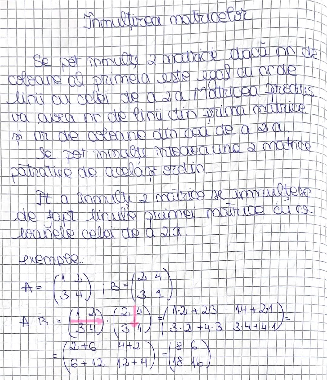 ÎNMULȚIREA MATRICELOR