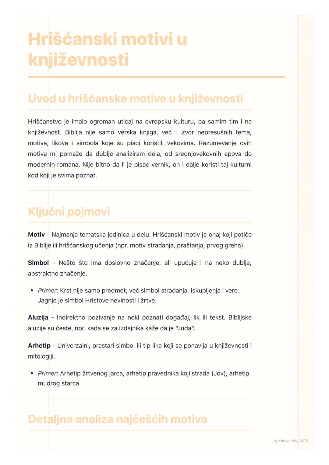 # Hrišćanski motivi u
književnosti

Uvod u hrišćanske motive u književnosti

Hrišćanstvo je imalo ogroman uticaj na evropsku kulturu, pa sam
