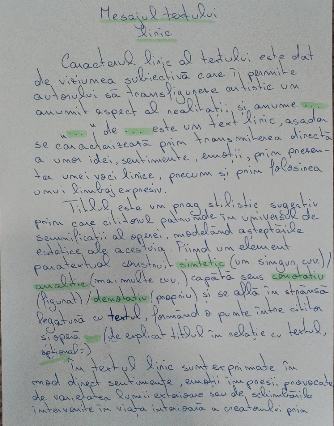 --- OCR Start ---
de
Mesajul textului
linic
Caracterul linje al tertului este dat
de
Ti permite
viziumea subiectiva
autorului să
Iransfigure