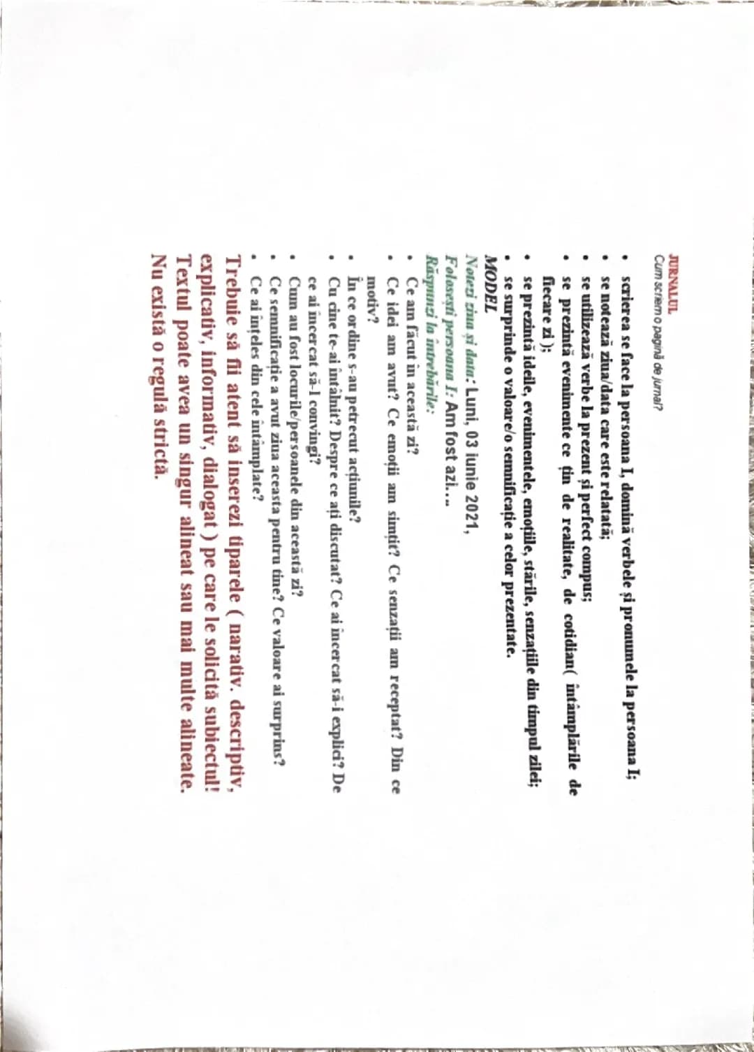 Pagina de jurnal