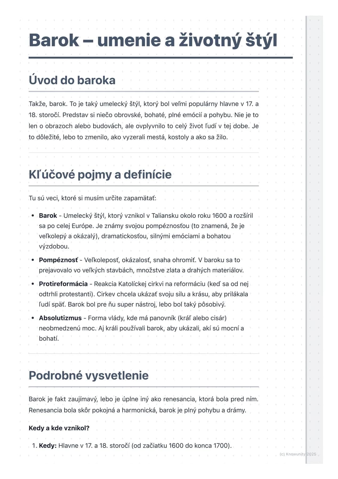# Barok - umenie a životný štýl

## Úvod do baroka

Takže, barok. To je taký umelecký štýl, ktorý bol veľmi populárny hlavne v 17. a
18. sto