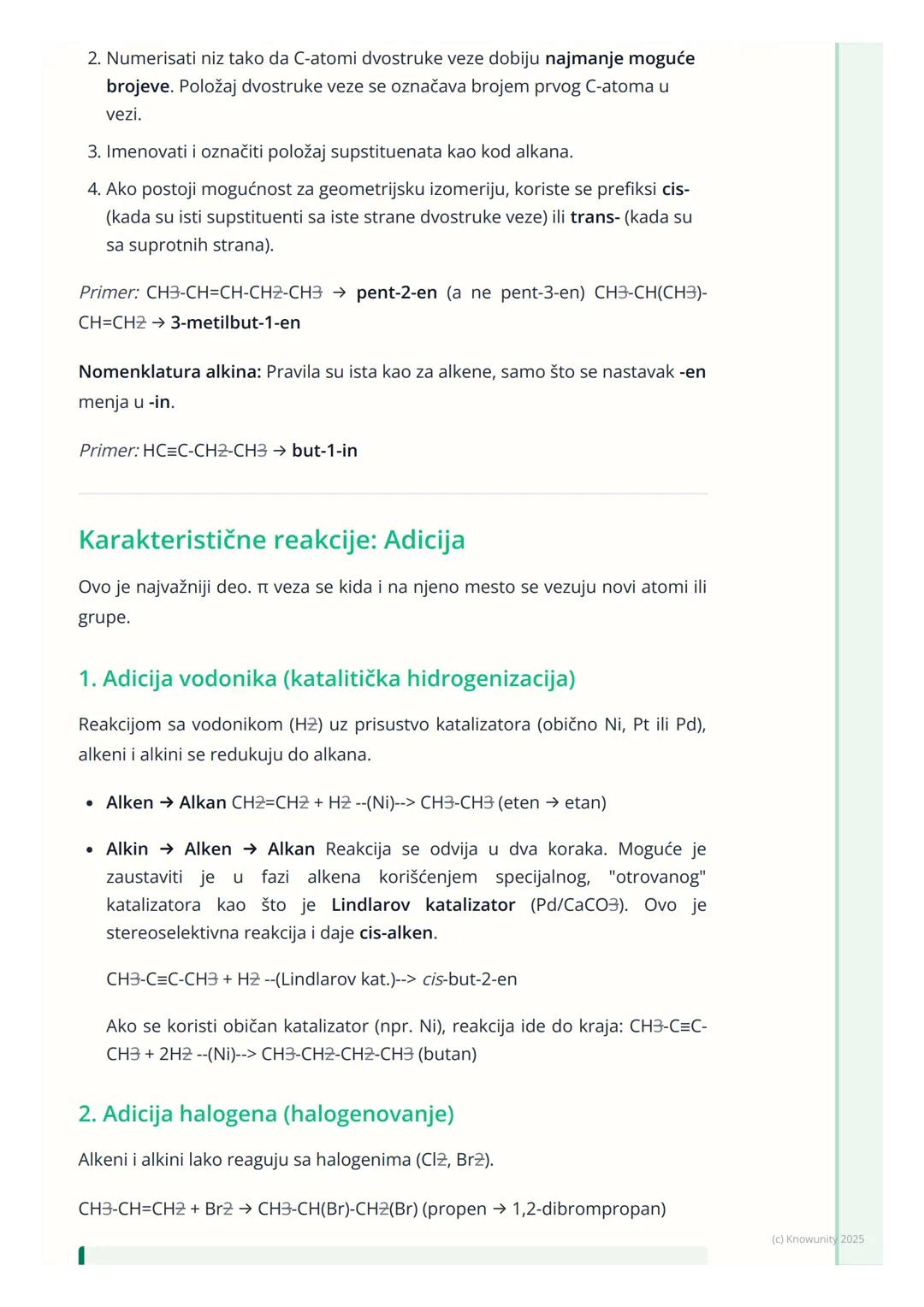# Alkeni i alkini

Uvod u alkene i alkine

Alkeni i alkini su nezasićeni ugljovodonici. To znači da sadrže bar jednu
dvostruku (C=C) ili tro