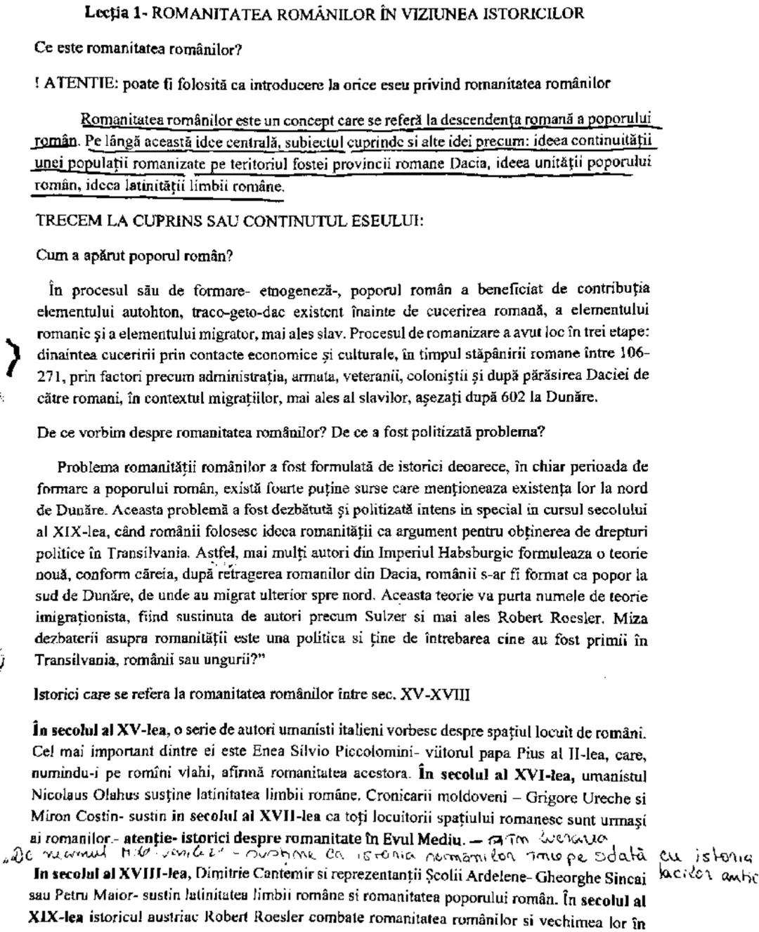 # Lecţia 1- ROMANITATEA ROMÁNILOR ÎN VIZIUNEA ISTORICILOR

Ce este romanitatea românilor?

! ATENTIE: poate fi folosită ca introducere la or