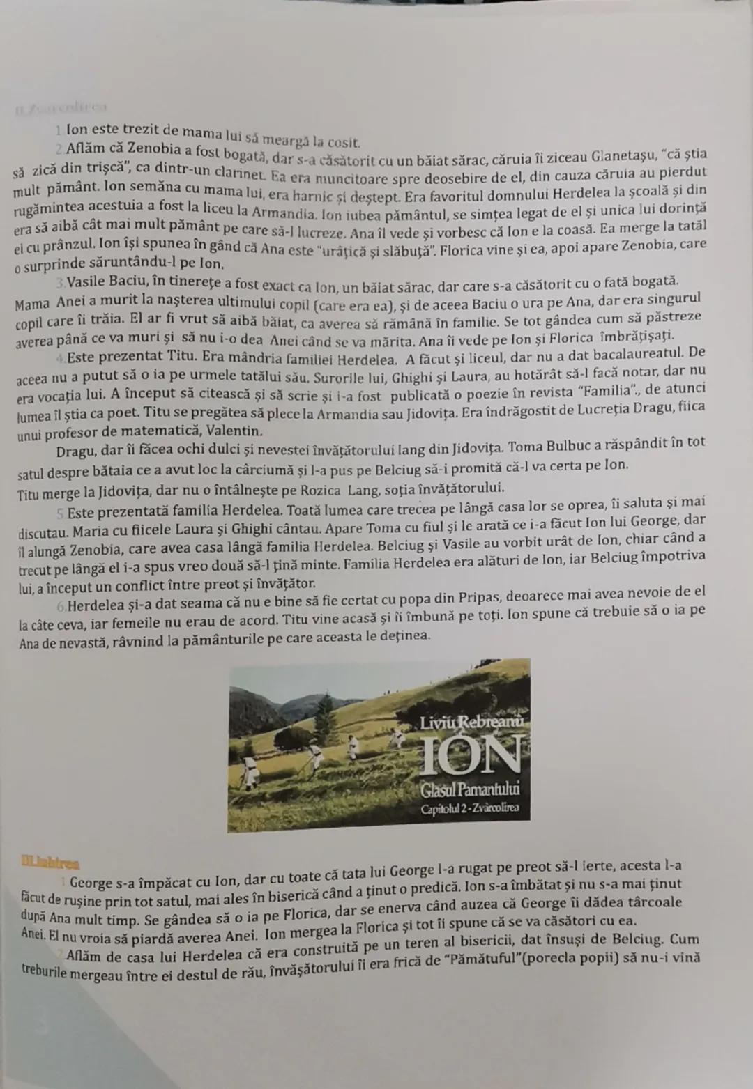 --- OCR Start ---
Am inceput lectura: 01.06.2015
Am terminat lectura 28.06.2015
Tahlil operel literare: lon
Liviu Rebreanu
Baltura Alcalay e
