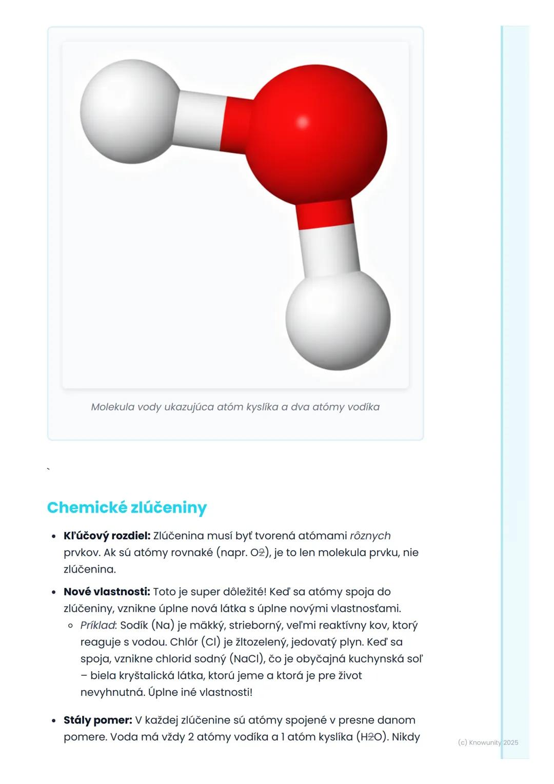 # Molekuly a chemické
zlúčeniny

1. Prehl'ad a úvod

Takže, už vieme, že všetko okolo nás je zložené z maličkých častíc,
ktorým hovoríme ató