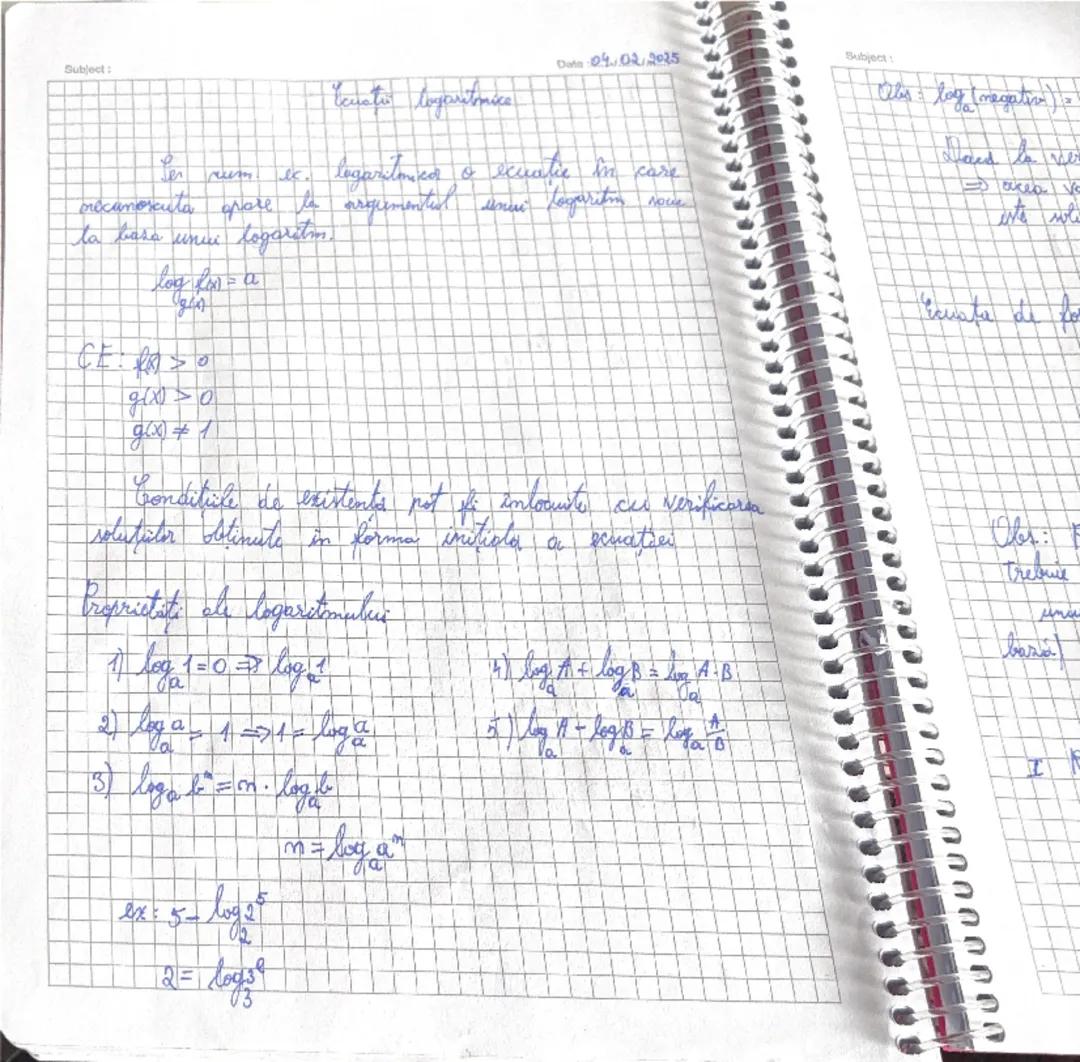 Ecuații logaritmice