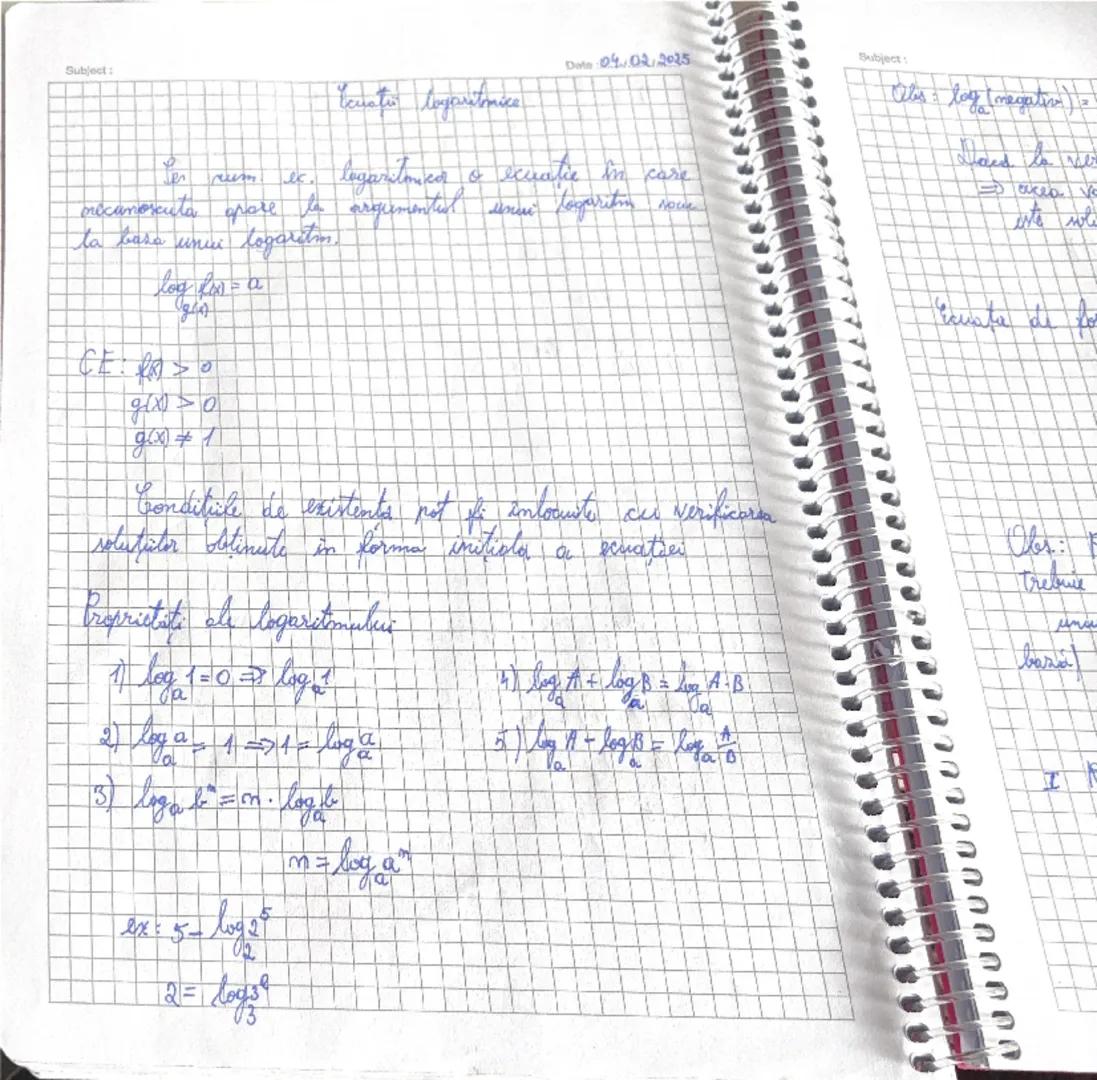 Subject:
Data: ०५०२/२025
Subject:

reuatio logaritmice

Abs log (regation)

Les
ec. logaritmikor o ecuatie in care
necunoscuta apore la argu