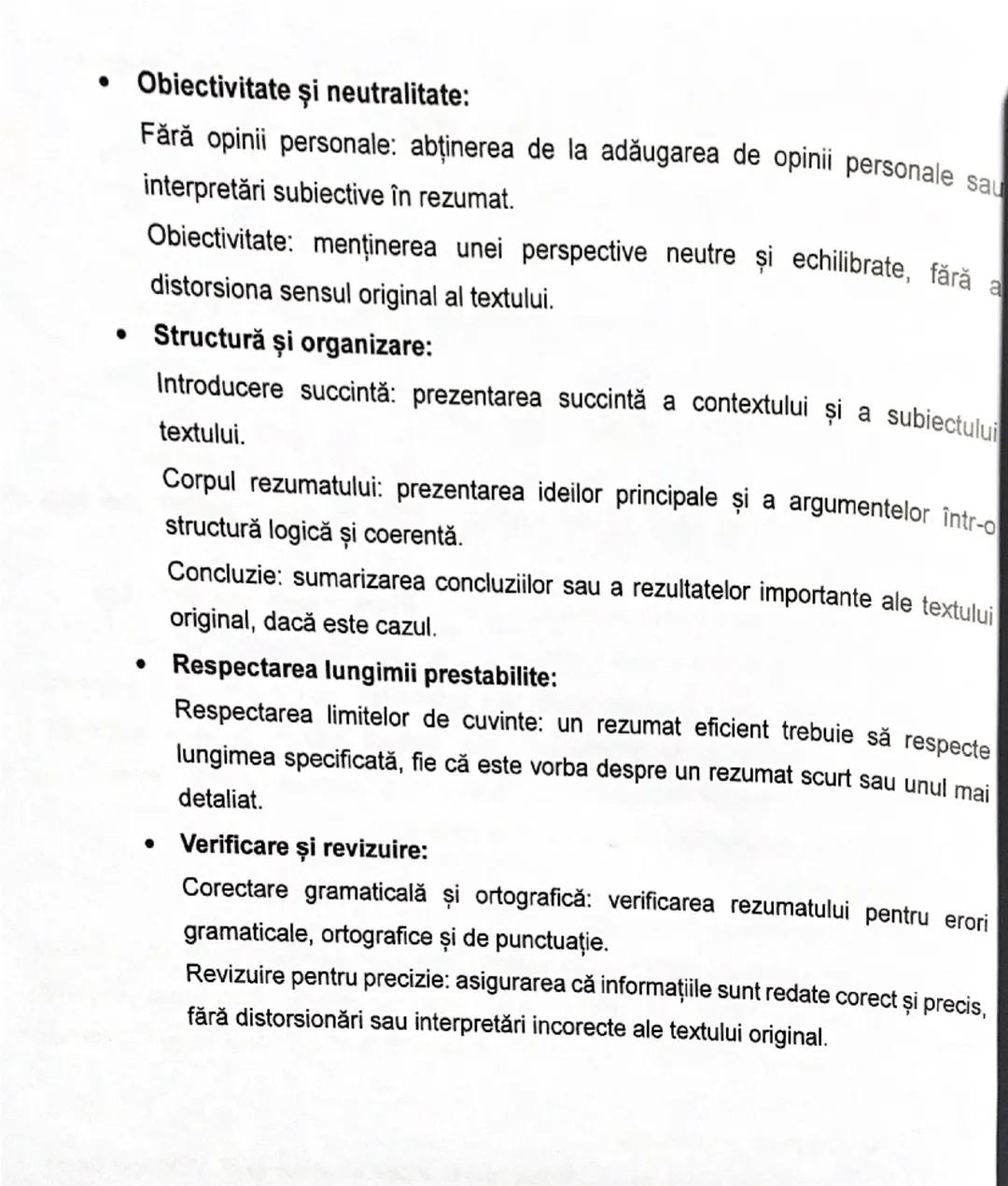 Rezumatul

Realizarea unui rezumat:

*   în realizarea unui rezumat se elimină amănuntele nesemnificative
*   se elimină linia de dialog
*  
